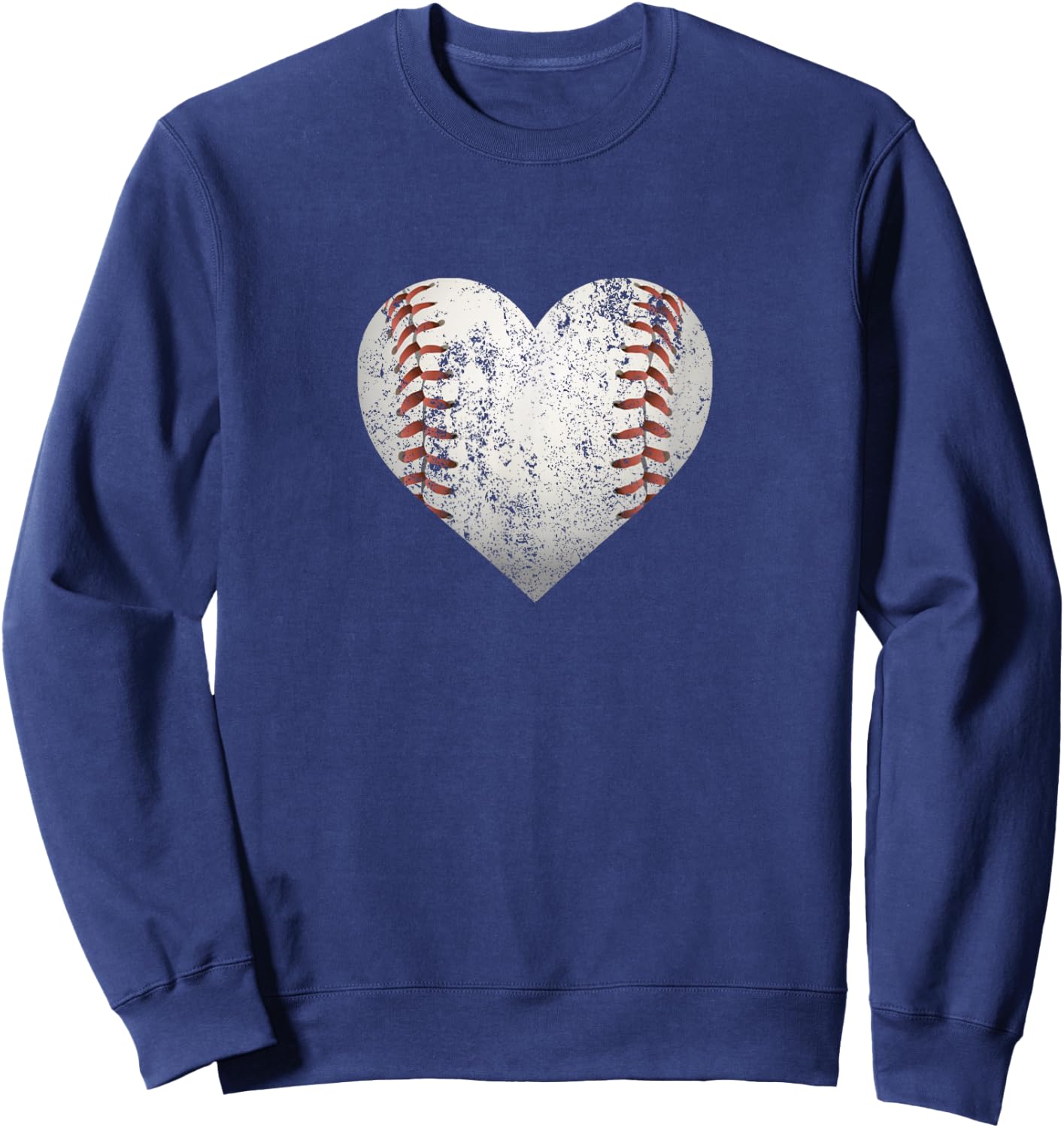 I Love Baseball Softball Cute Heart Distressed T Shirt Sweatshirt - Sweatshirt | Navy