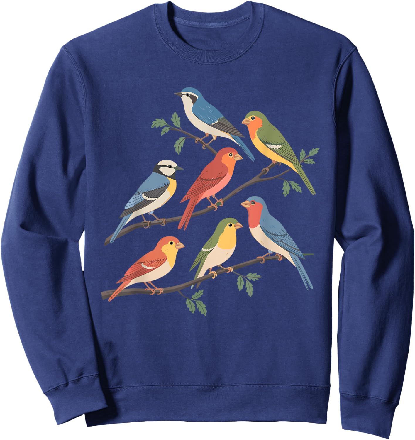 Bird Watching on a tree Bird Lover Shirts All Ages Black Small Short Sleeve Sweatshirt - Sweatshirt | Navy