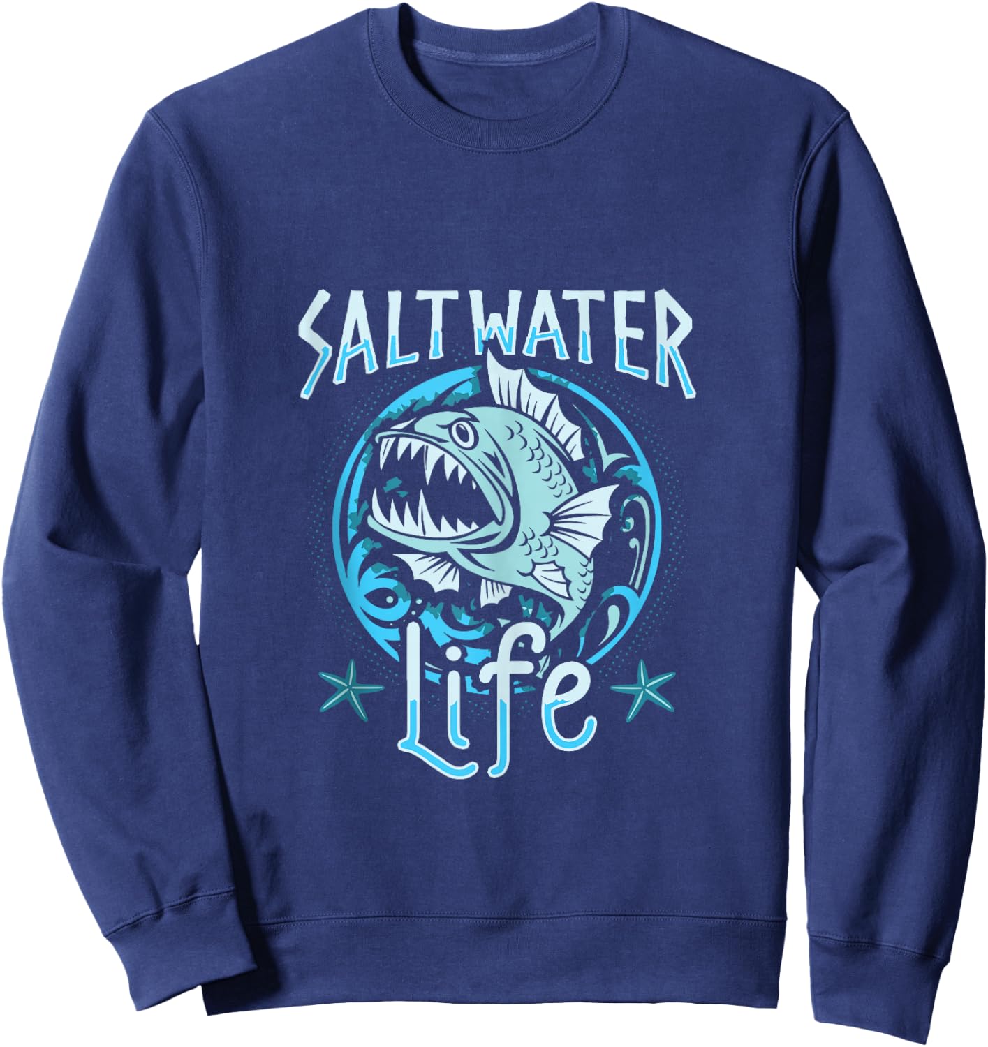 Saltwater Life Fishing Sweatshirt - Sweatshirt | Navy