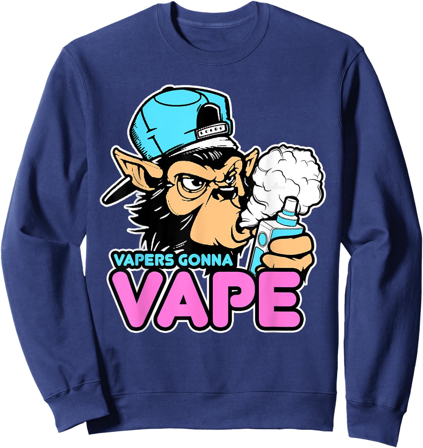 Vapers Gonna Vape Gorilla Vape Sweatshirt - Sweatshirt | Navy