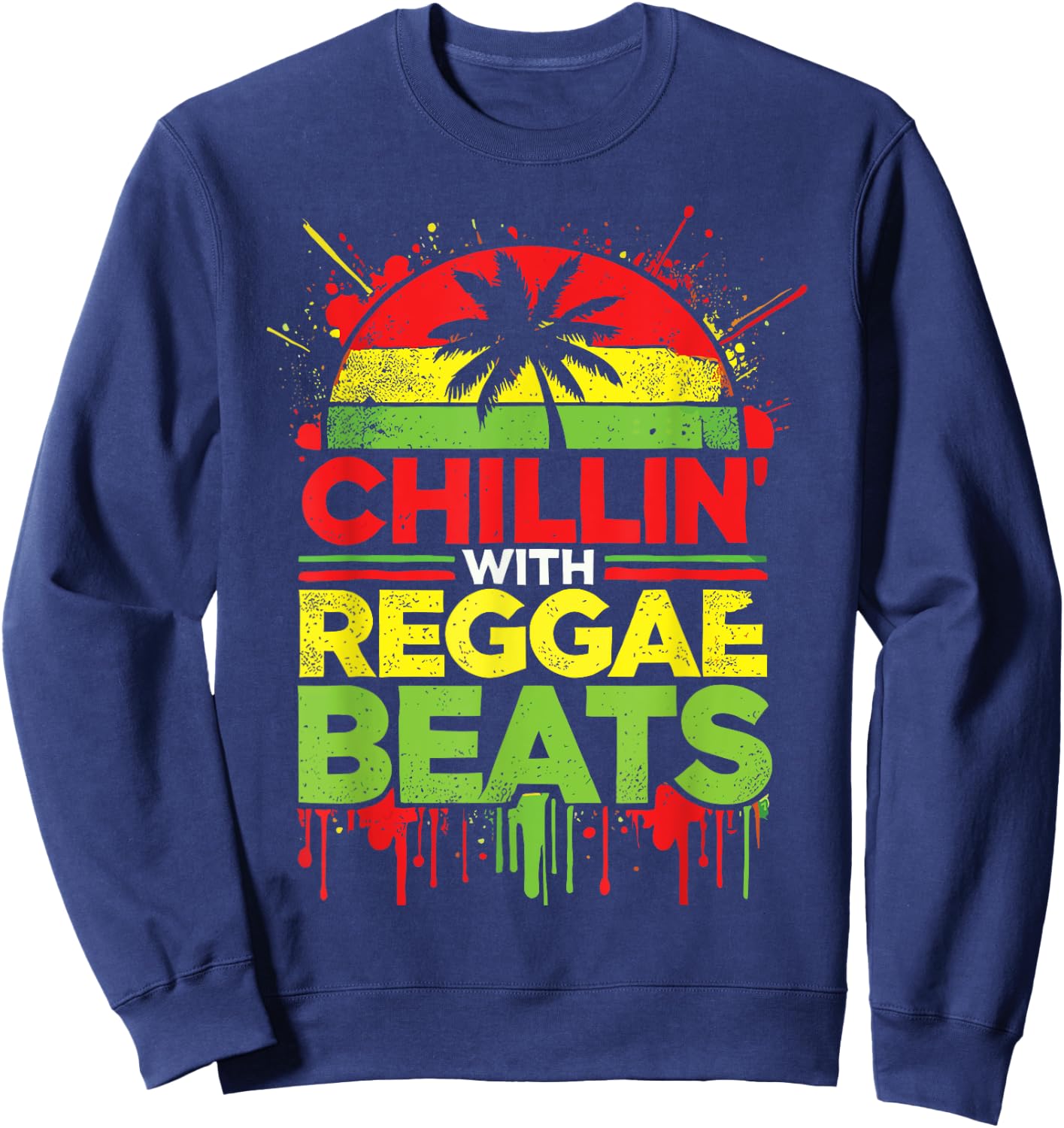 Chillin' With Reggae Beats Rasta Sweatshirt - Sweatshirt | Navy