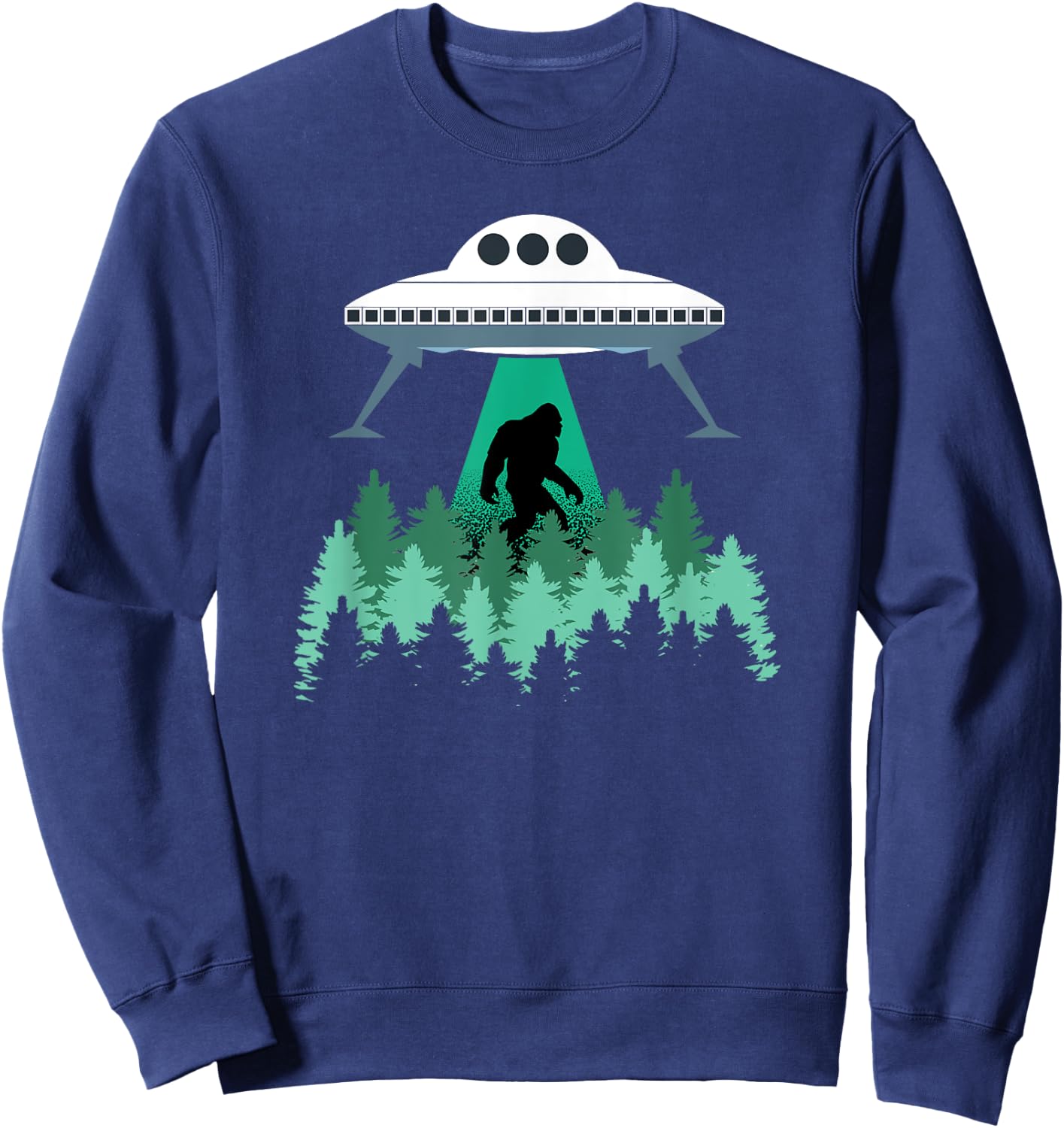 Bigfoot UFO Shirt Abduction Alien Conspiracy Gift Sweatshirt - Sweatshirt | Navy