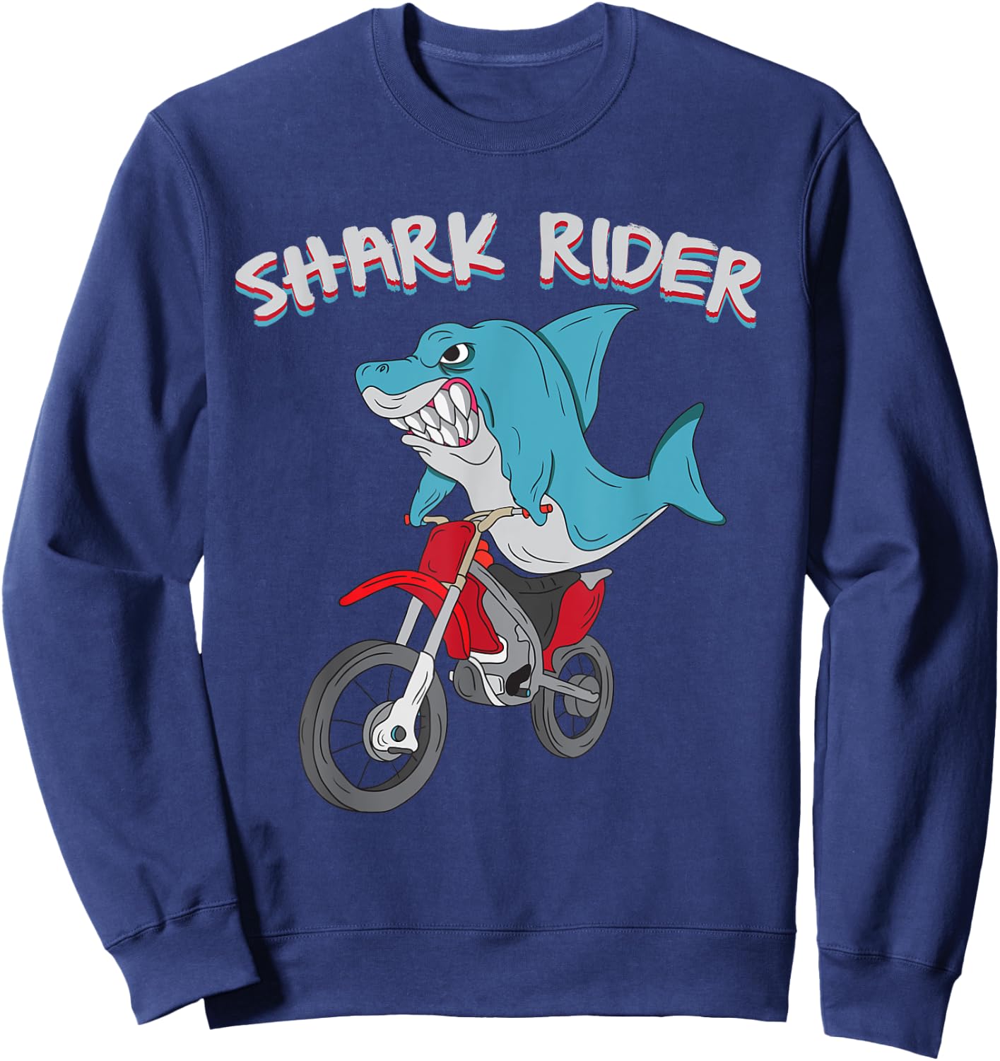 Shark Rider Funny Motorbike Motorcycle sharky Sweatshirt - Sweatshirt | Navy