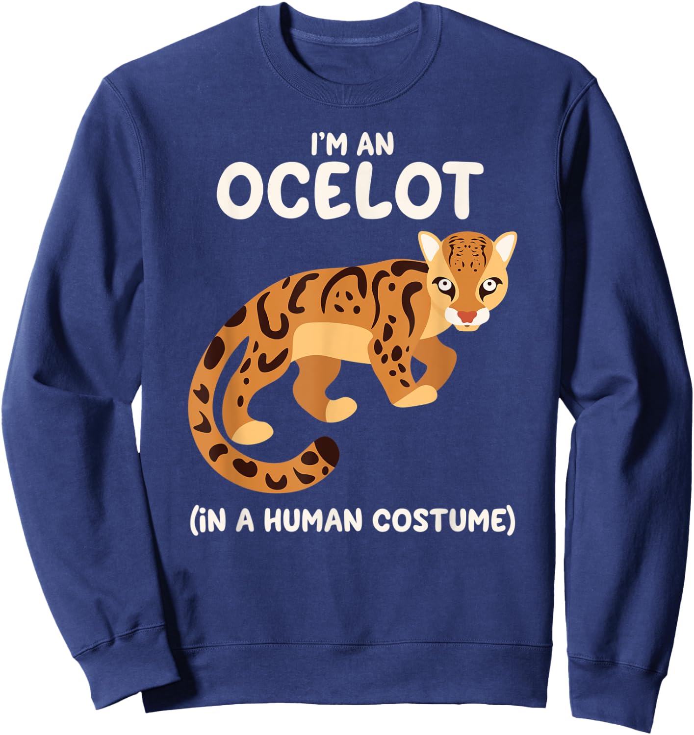 Ocelot Costume Funny Halloween Graphic Sweatshirt - Sweatshirt | Navy