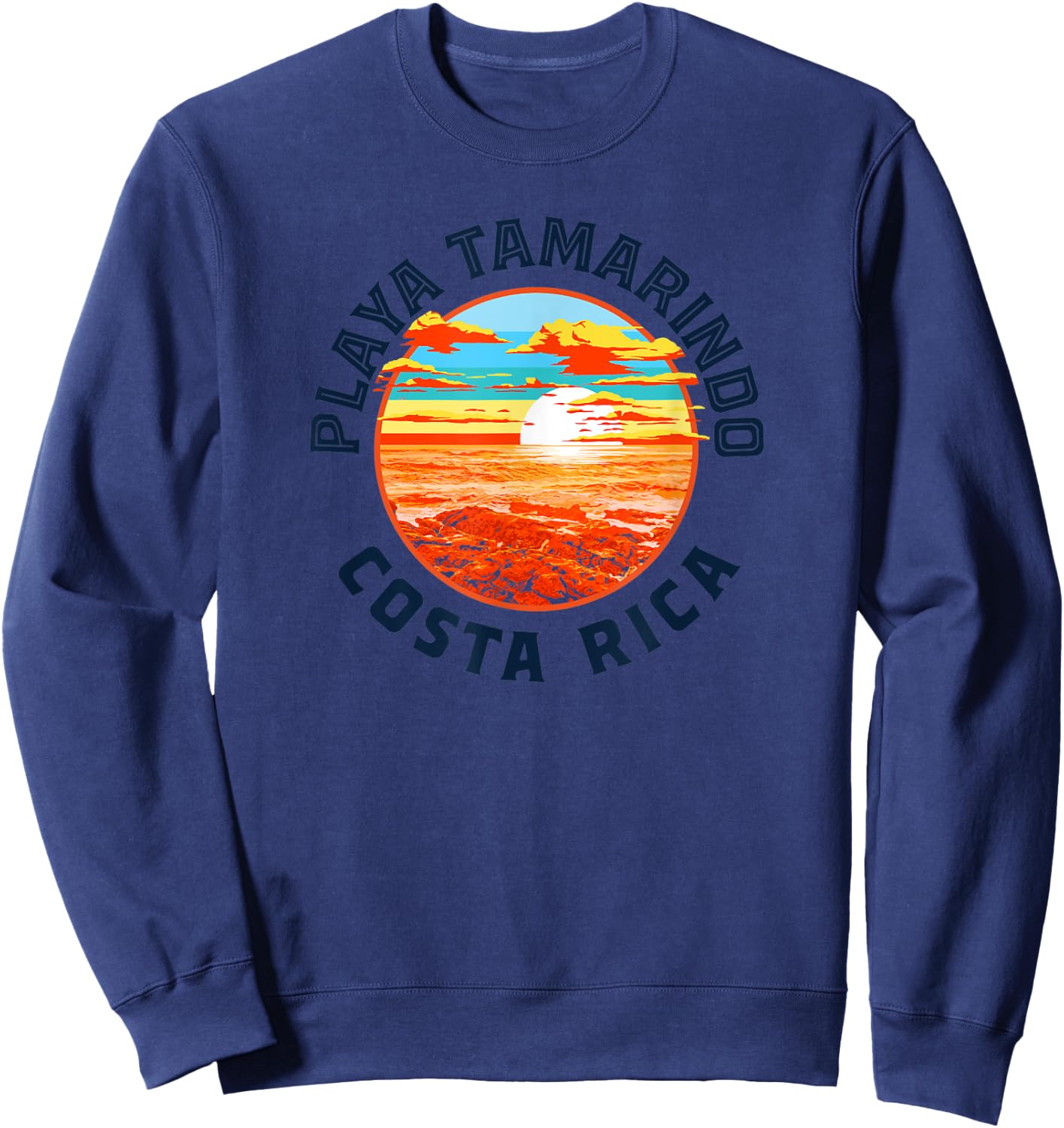 Playa Tamarindo Vintage Costa Rica Surf Style Graphic Sweatshirt - Sweatshirt | Navy