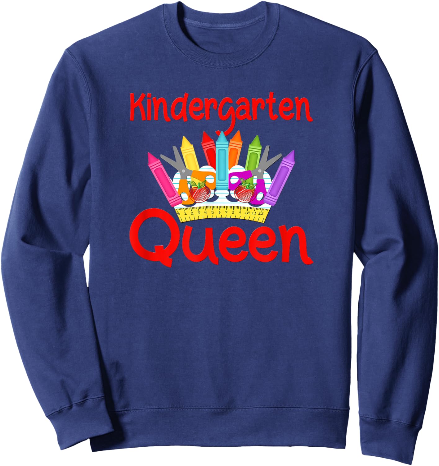 Kindergarten Queen Back To School Sweatshirt - Sweatshirt | Navy