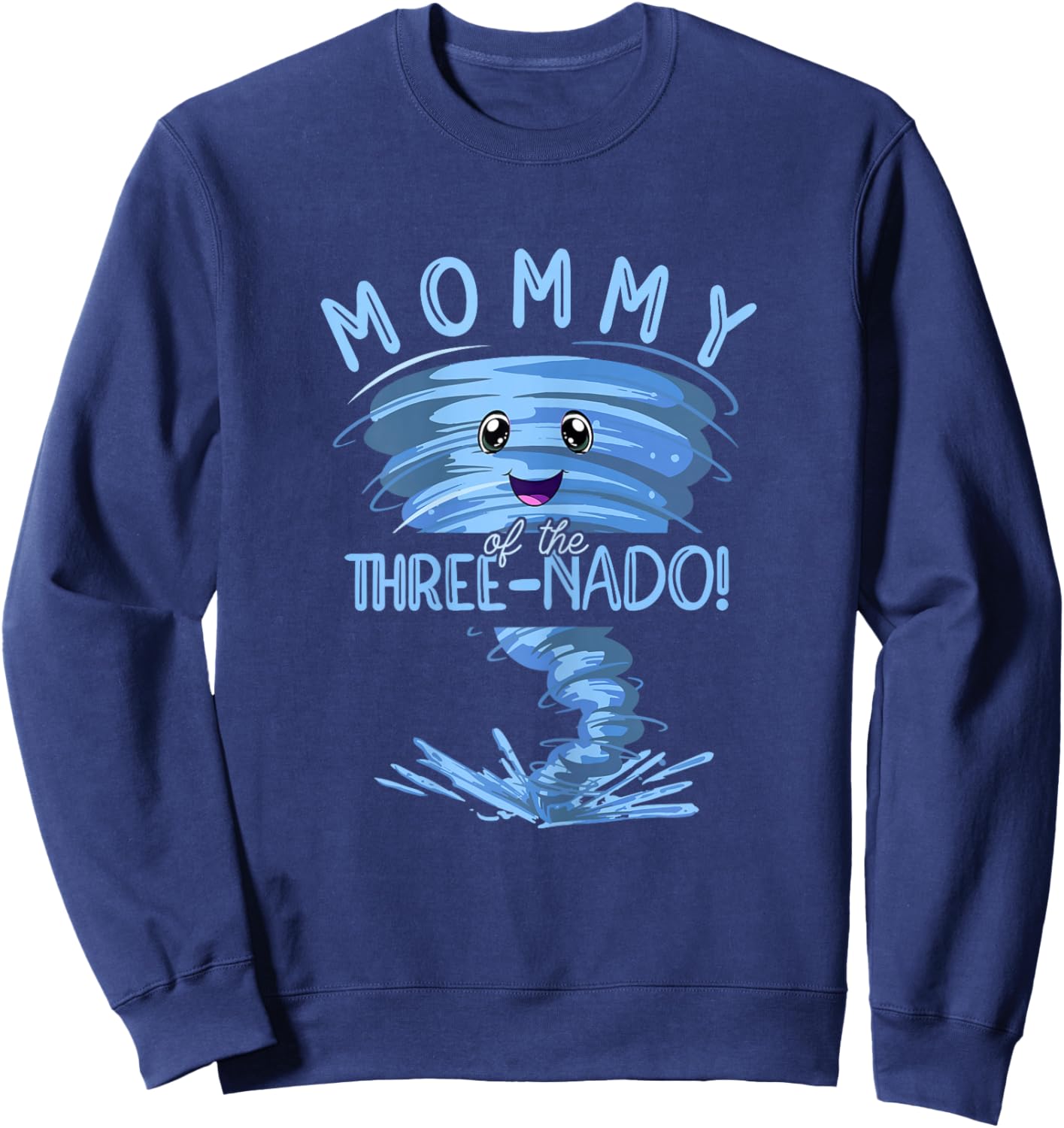 Mommy of the Three-Nado | Party 3nd Birthday | Tornado Mom Sweatshirt - Sweatshirt | Navy