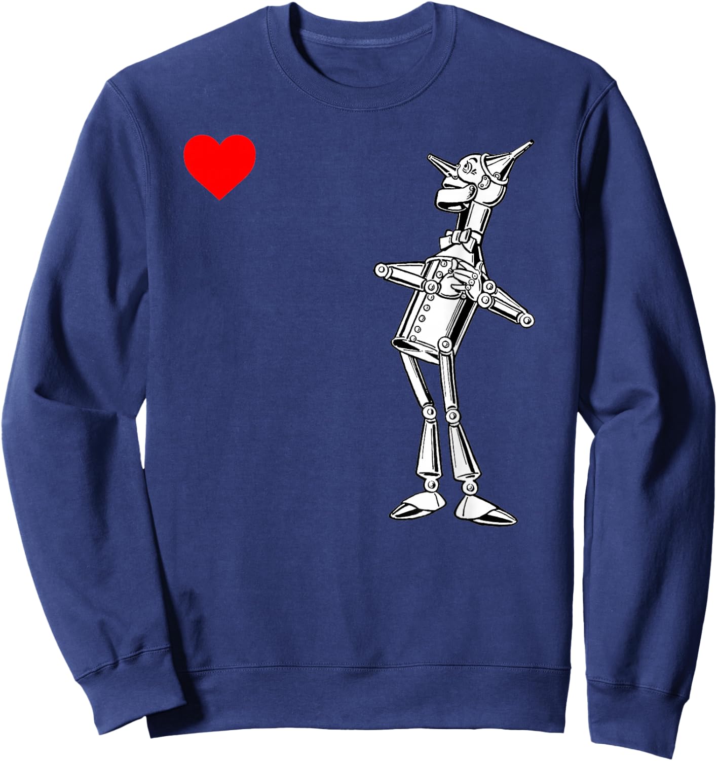 Classic Retro Wonderful Wizard of OZ Gifts Tin Man Heart Sweatshirt - Sweatshirt | Navy