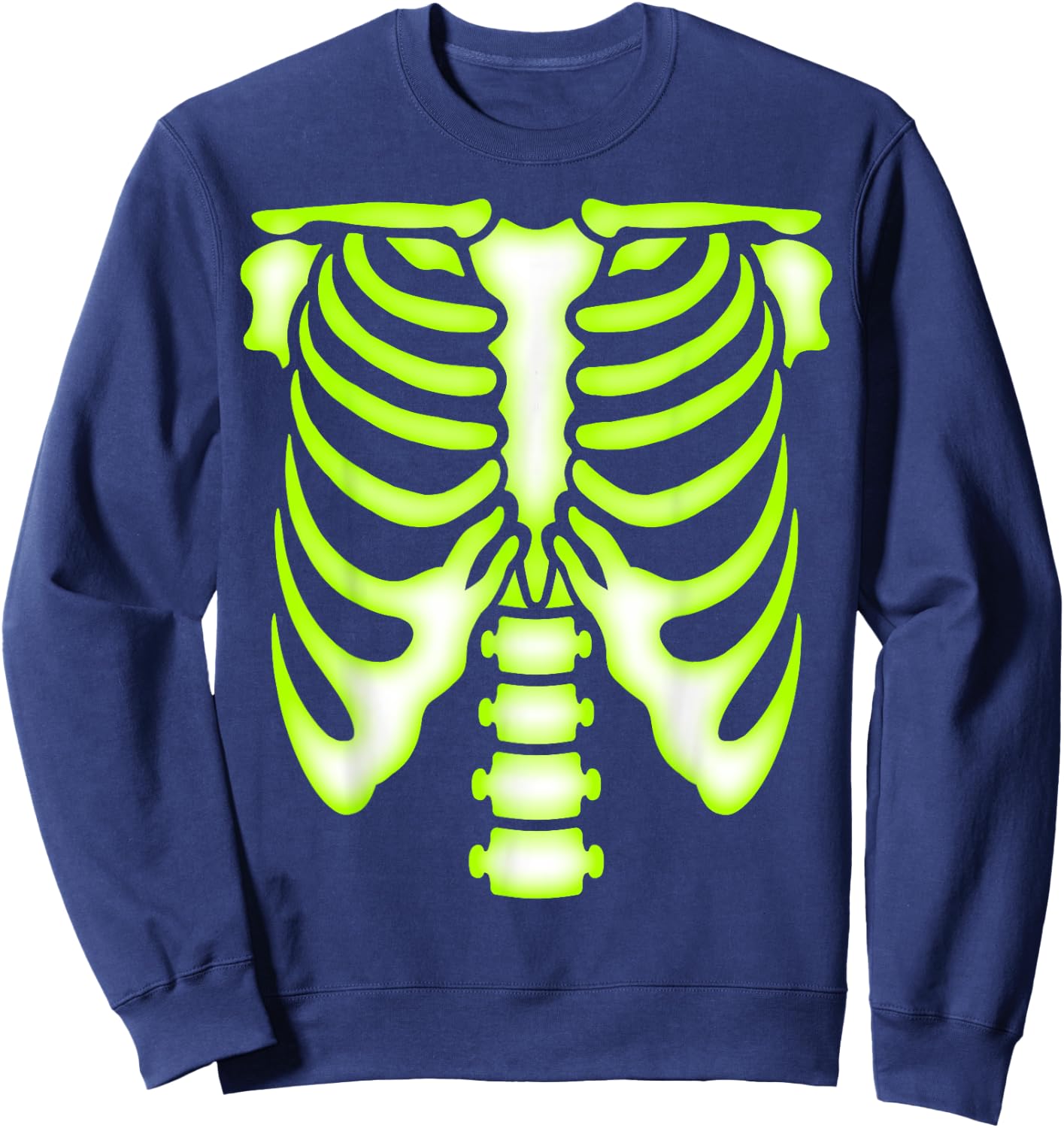Skeleton Green Ribcage - Bones Halloween Costume Sweatshirt - Sweatshirt | Navy