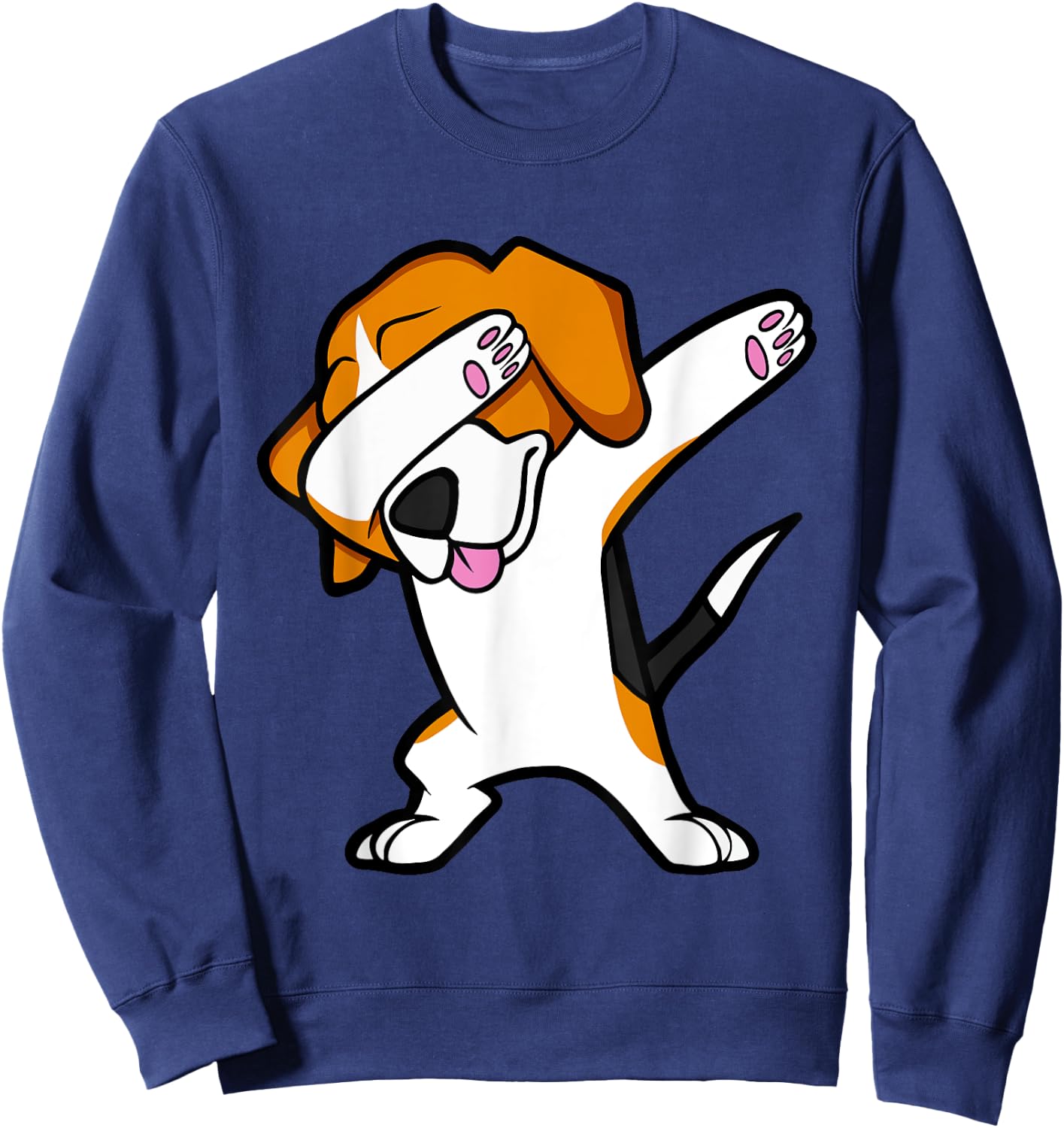 Funny Dabbing Beagle Hip Hop Dance Dab Dog Shirt Men Women Girls Kids Sweatshirt - Sweatshirt | Navy