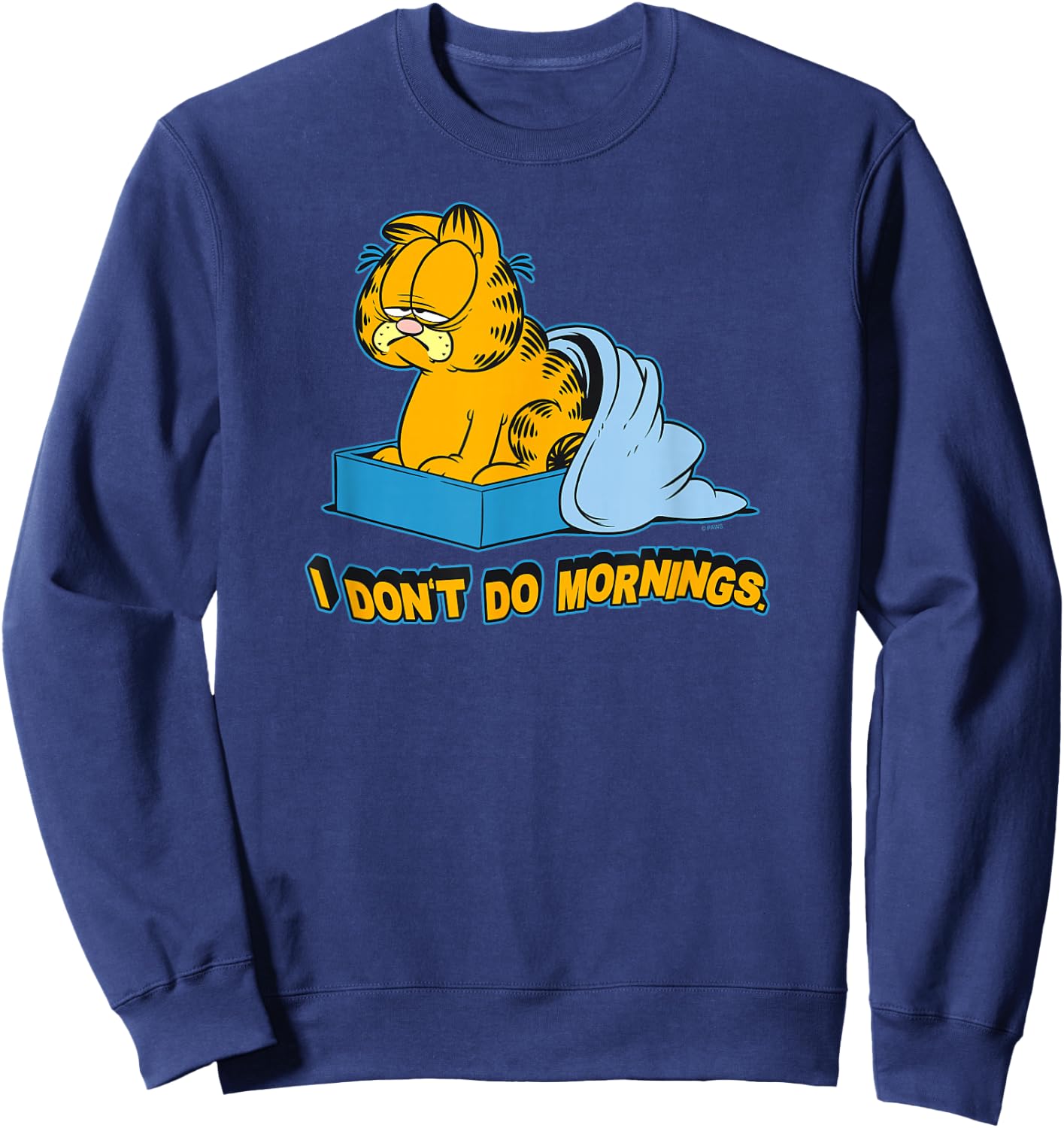 Garfield I Dont Do Mornings Small Sweatshirt - Sweatshirt | Navy