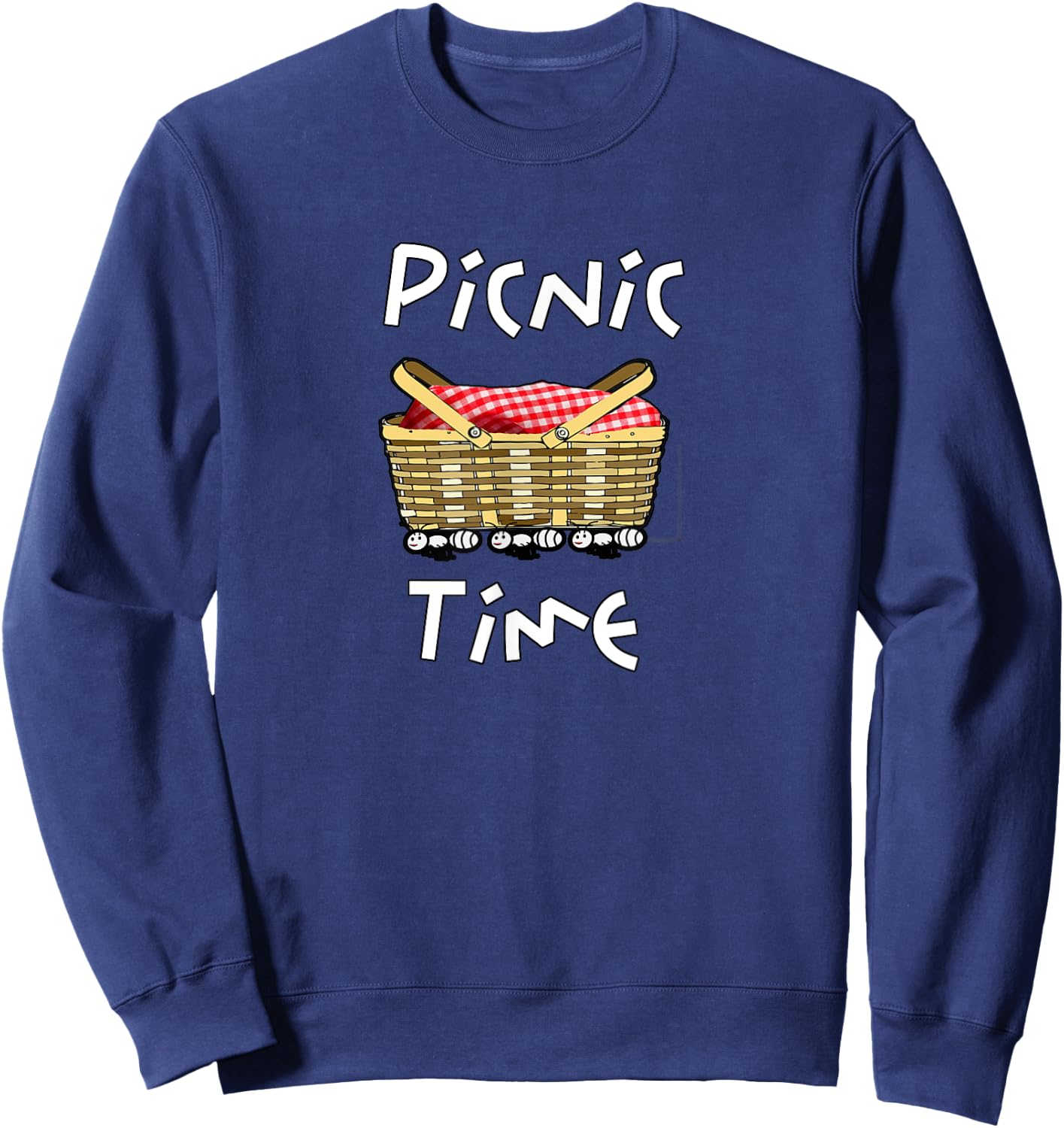 Picnic Time Ants Carry off the Basket Funny Design Sweatshirt - Sweatshirt | Navy