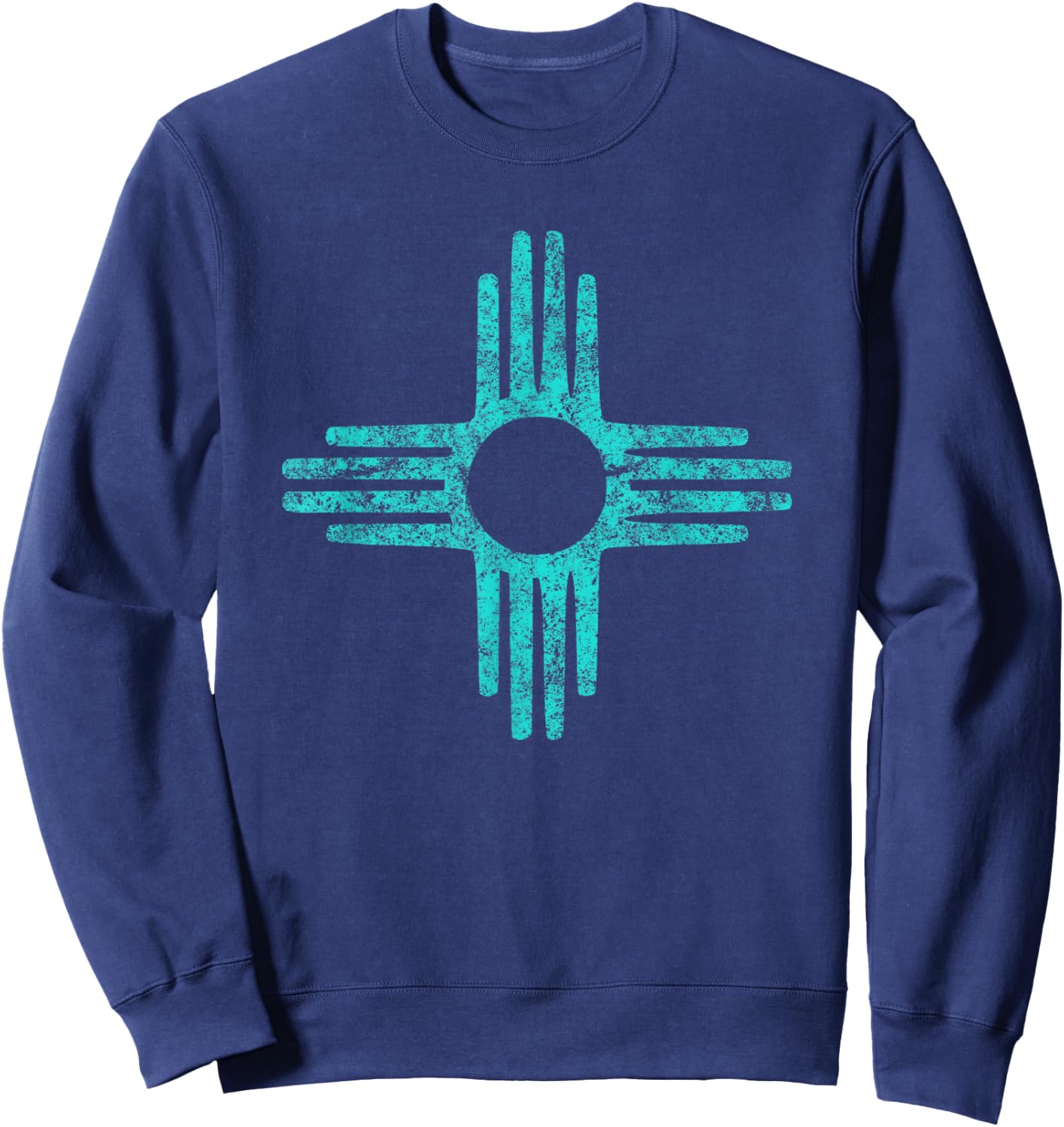 Zia Shirt Women New Mexico Gift Turquoise Zia Symbol Sweatshirt - Sweatshirt | Navy