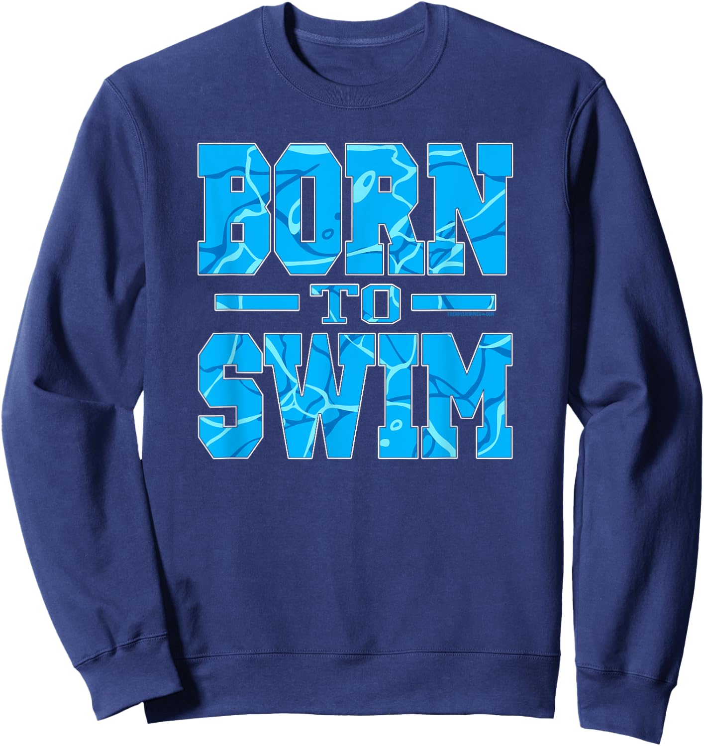 Born To Swim Water Pattern Athletic Swimming Sweatshirt - Sweatshirt | Navy