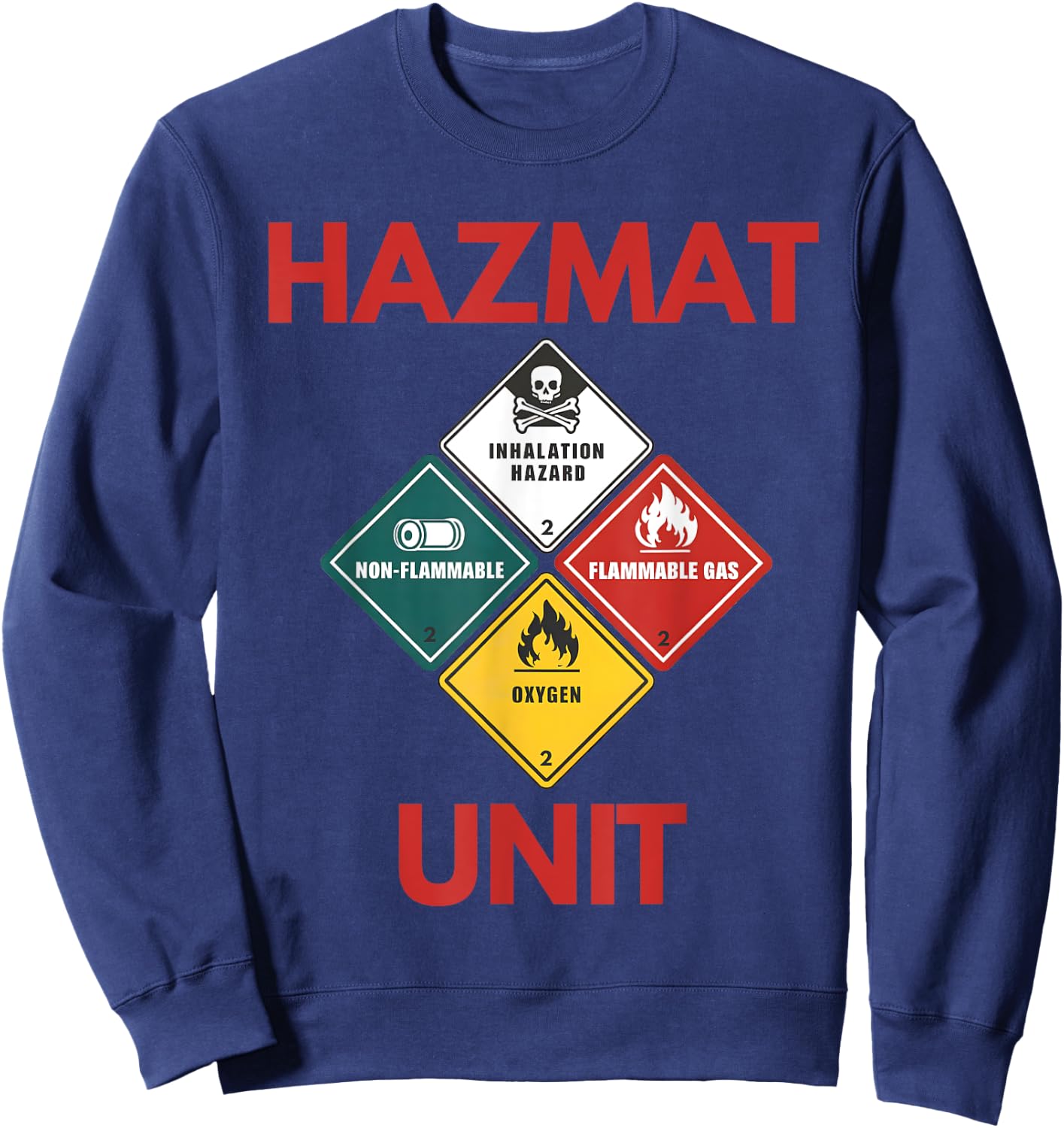 Hazmat Unit Costume Cosplay Halloween Birthday Funny Sweatshirt - Sweatshirt | Navy