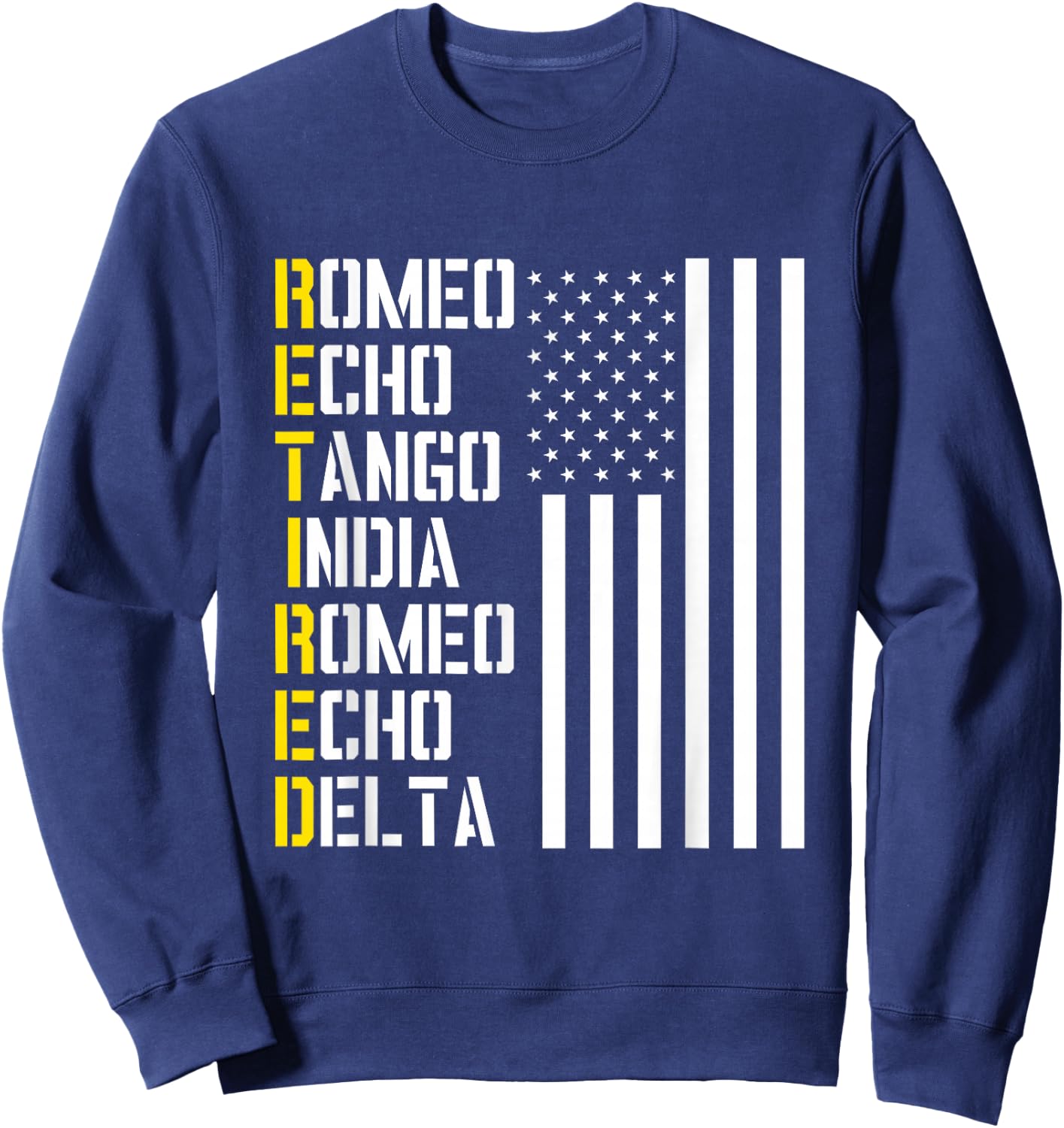 Military, Police, Pilot Retirement Design Phonetic Alphabet Sweatshirt - Sweatshirt | Navy