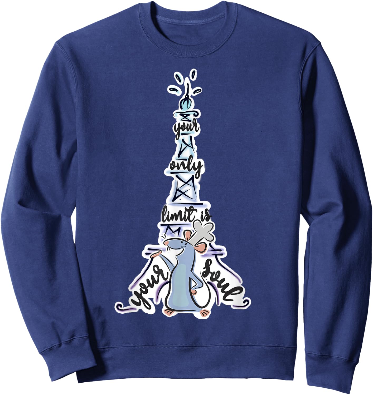 Disney Pixar Ratatouille Remy Your Only Limit is Your Soul Small Sweatshirt - Sweatshirt | Navy