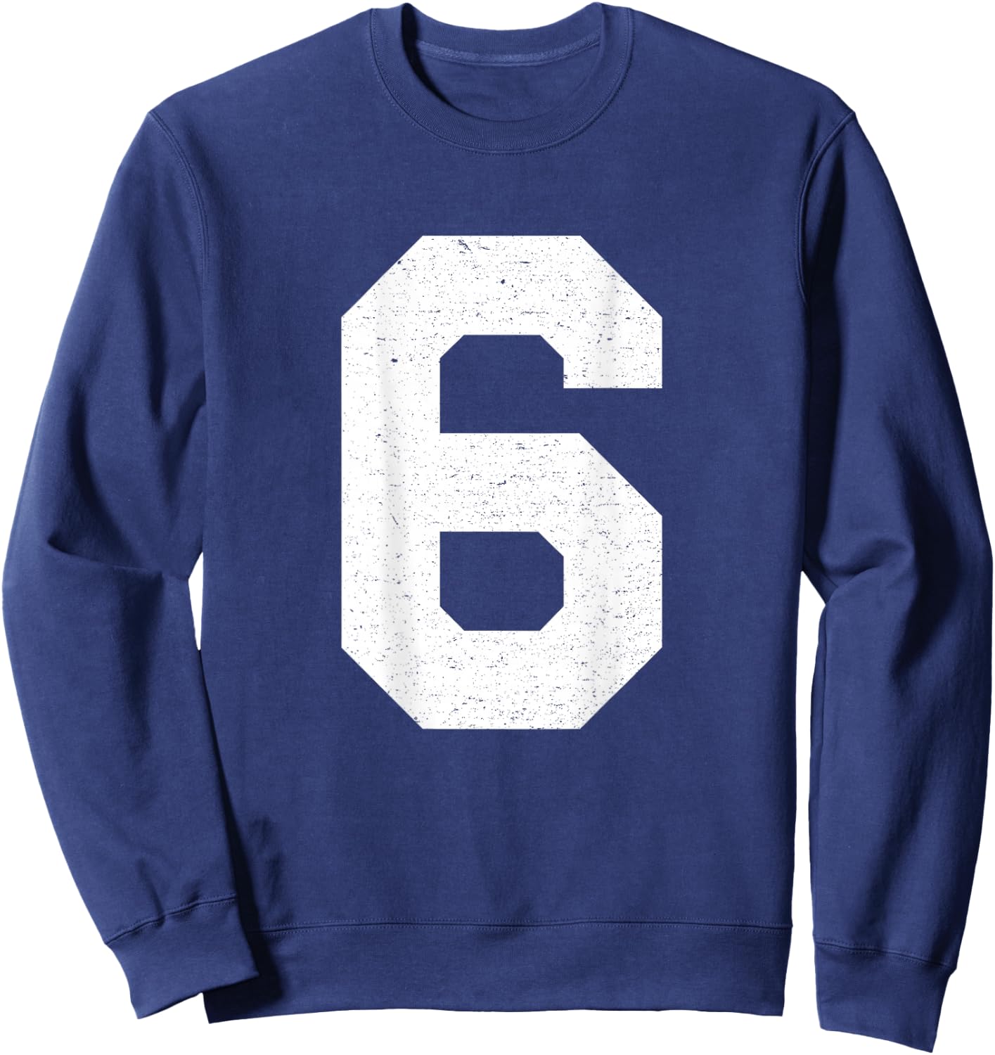 #6 Jersey Uniform Varsity Sports Number, 6th Birthday Sweatshirt - Sweatshirt | Navy