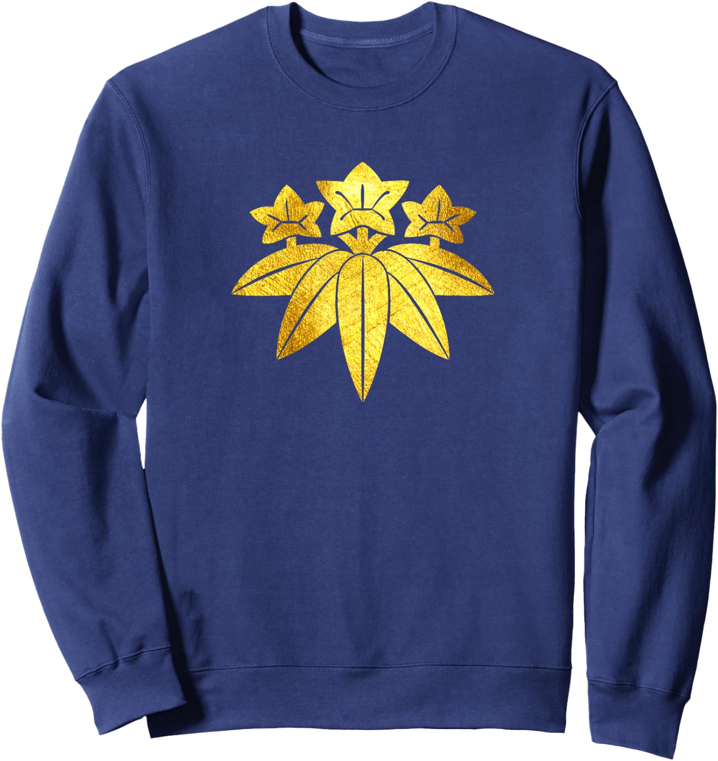 Kamakura Minamoto Mon Japanese clan in faux gold Sweatshirt - Sweatshirt | Navy