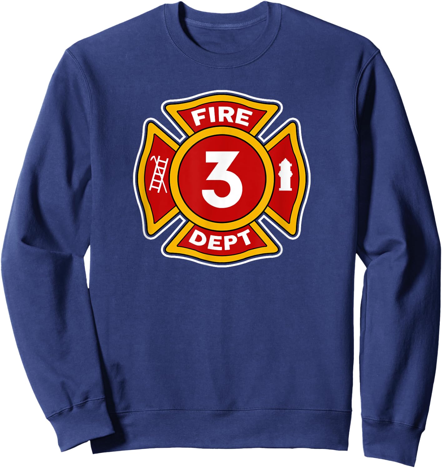 Fire 3 Dept Shirt | Firefighter Hero 3rd Birthday Boys Gift Sweatshirt - Sweatshirt | Navy