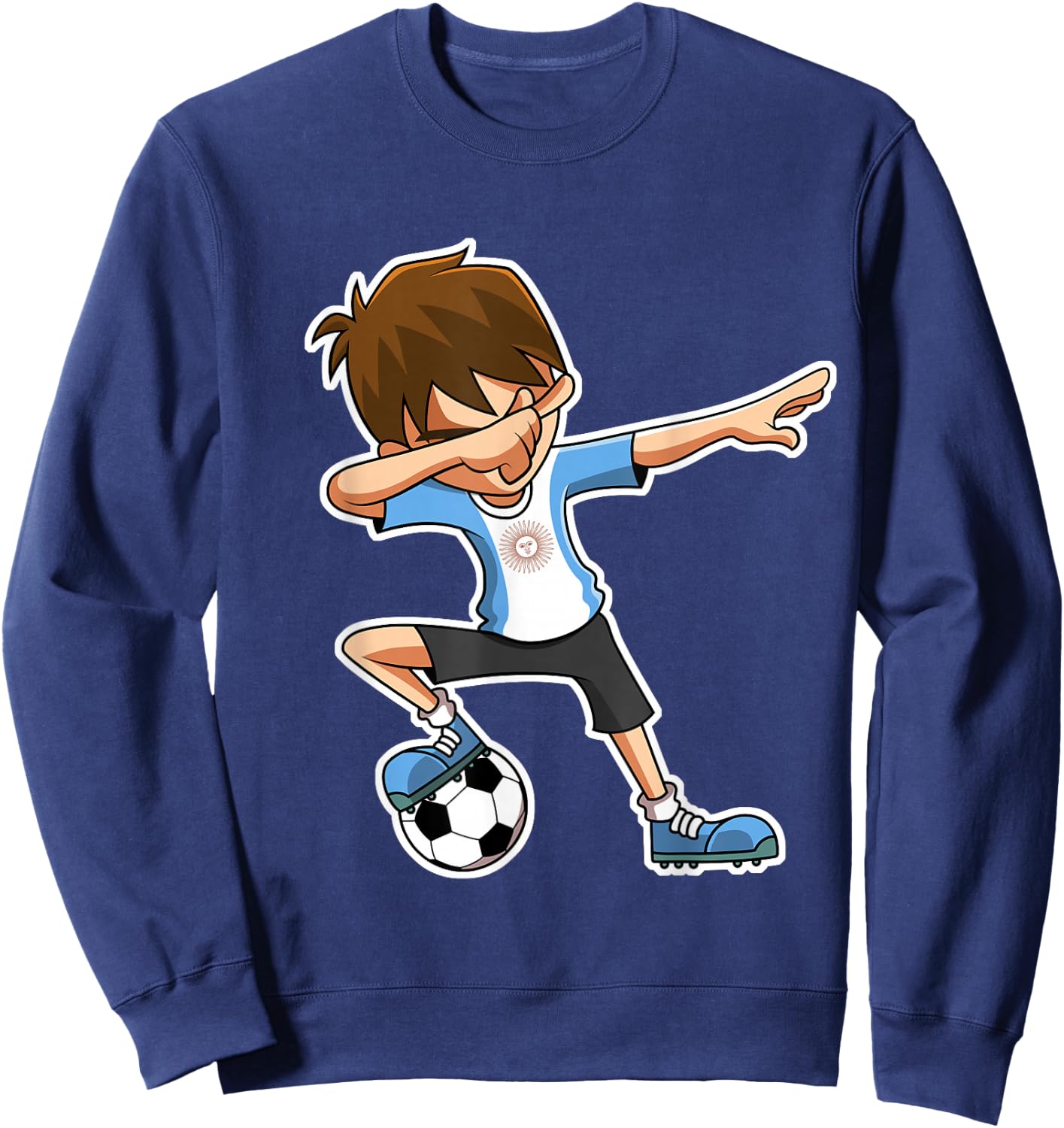 Dabbing Soccer Argentina Jersey Shirt, Dab Kids Boys Sweatshirt - Sweatshirt | Navy