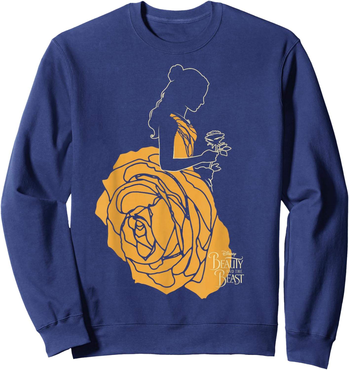 Disney Beauty & The Beast Belle A Rose Dress Graphic Sweatshirt - Sweatshirt | Navy
