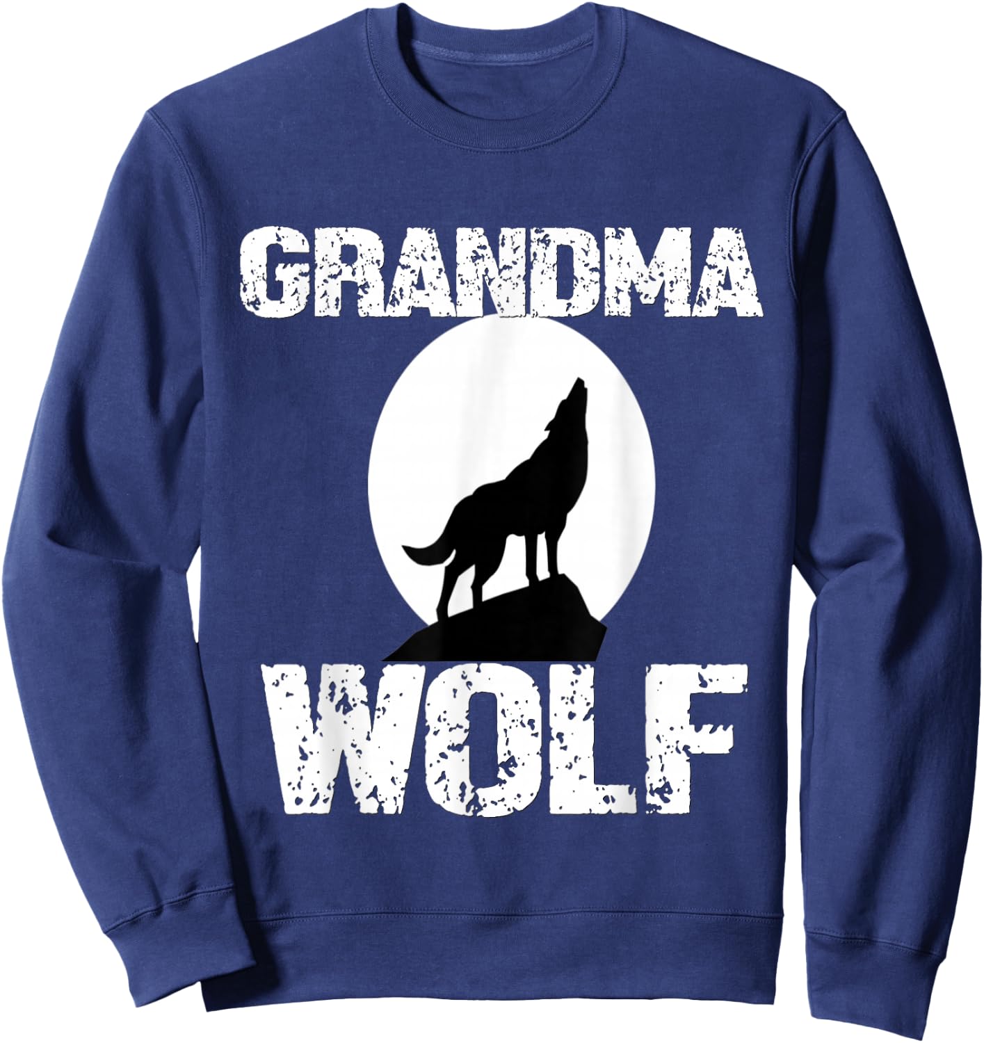 Grandma Wolf Matching Family Tribe Wolves Mimi GiGi Nana Sweatshirt - Sweatshirt | Navy