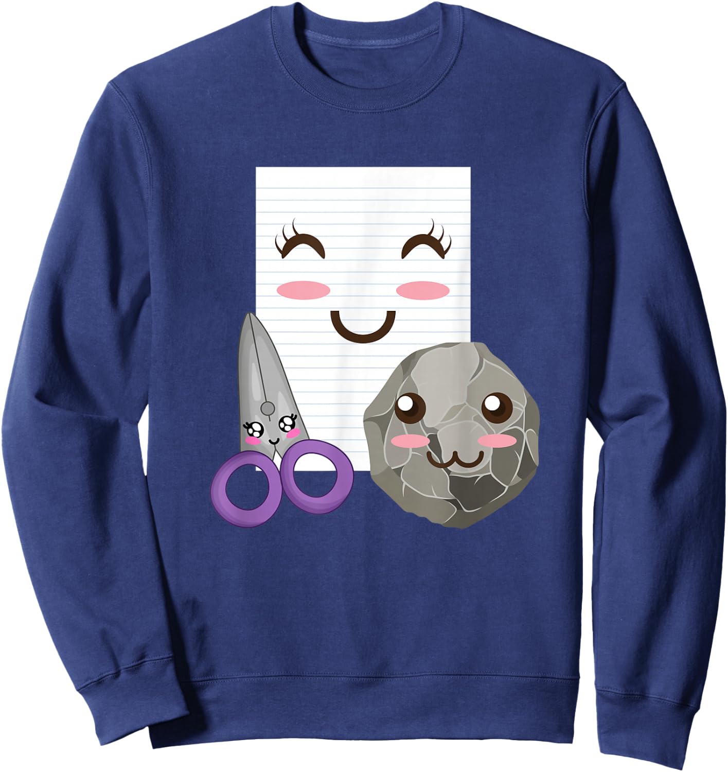 Rock Paper Scissors Shirt Funny Group Halloween Costumes Sweatshirt - Sweatshirt | Navy