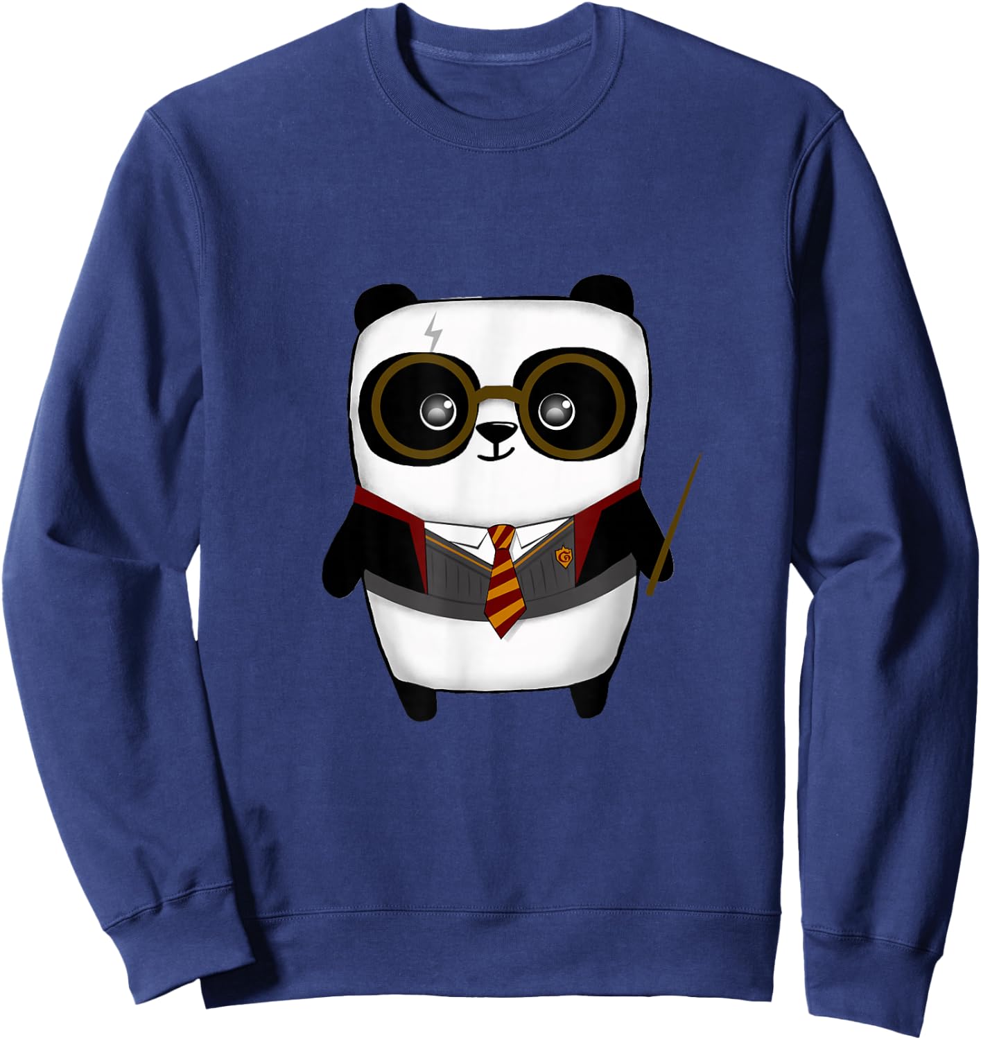 Panda Wizard Magic Wand School Boy Girl Funny Sweatshirt - Sweatshirt | Navy