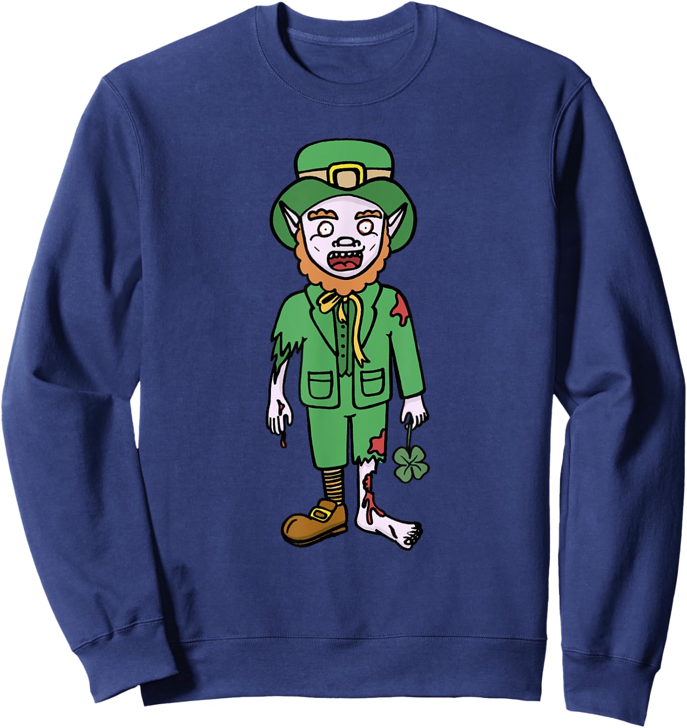 Zombie Shirt Leprechaun Halloween Costume Dead Scary Gifts Sweatshirt - Sweatshirt | Navy