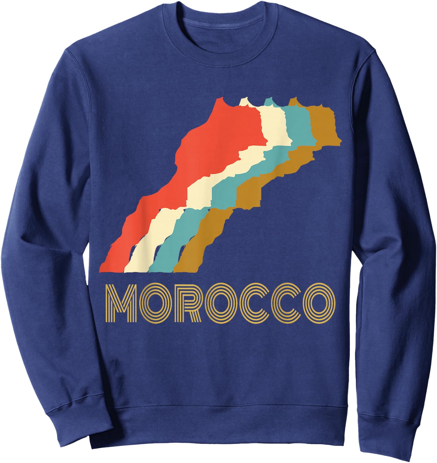 Vintage Morocco , I Love Maroc Map Shirt Sweatshirt - Sweatshirt | Navy