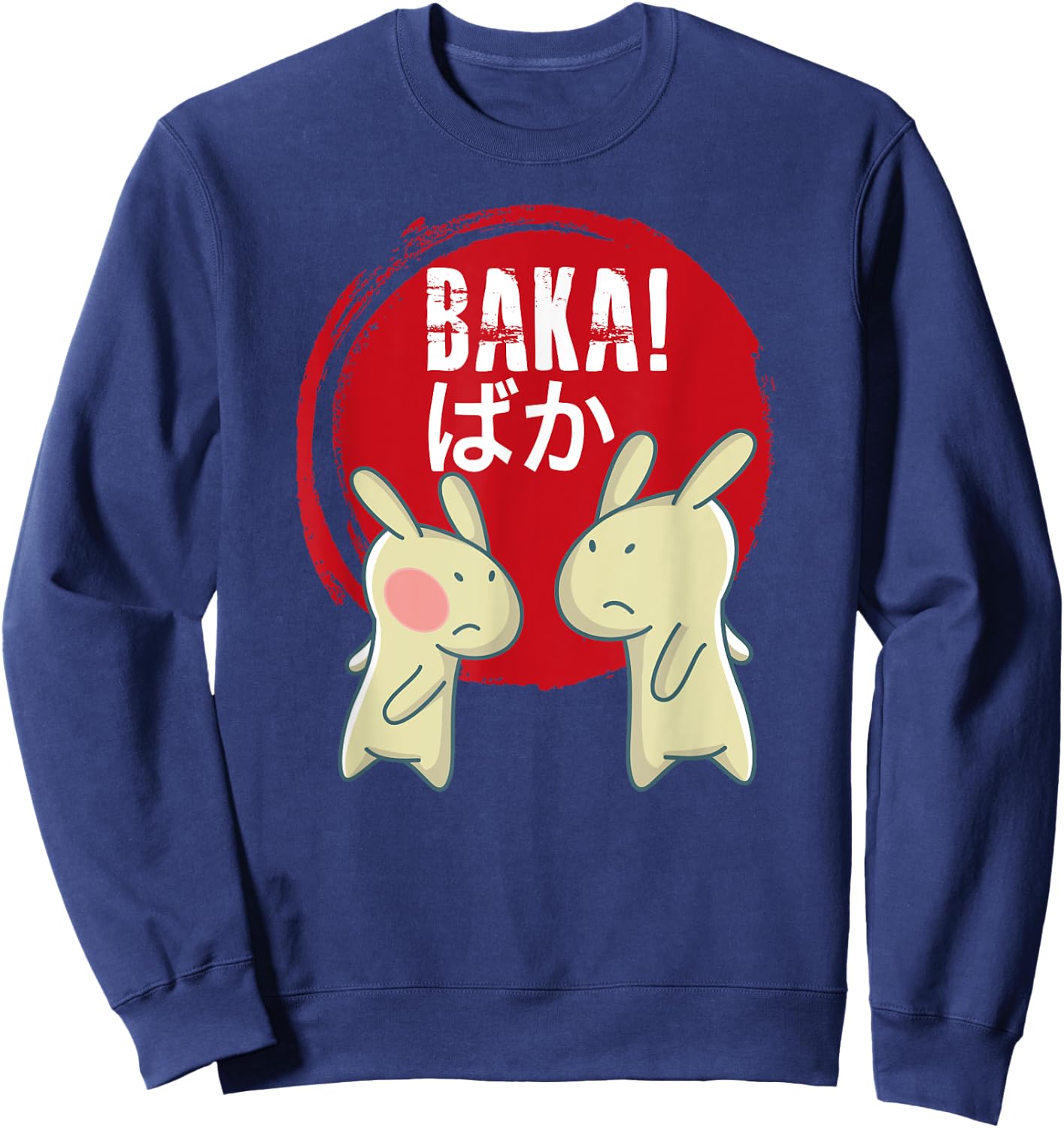 Funny Baka! Japanese Anime Rabbit Slap Manga Shirt Sweatshirt - Sweatshirt | Navy