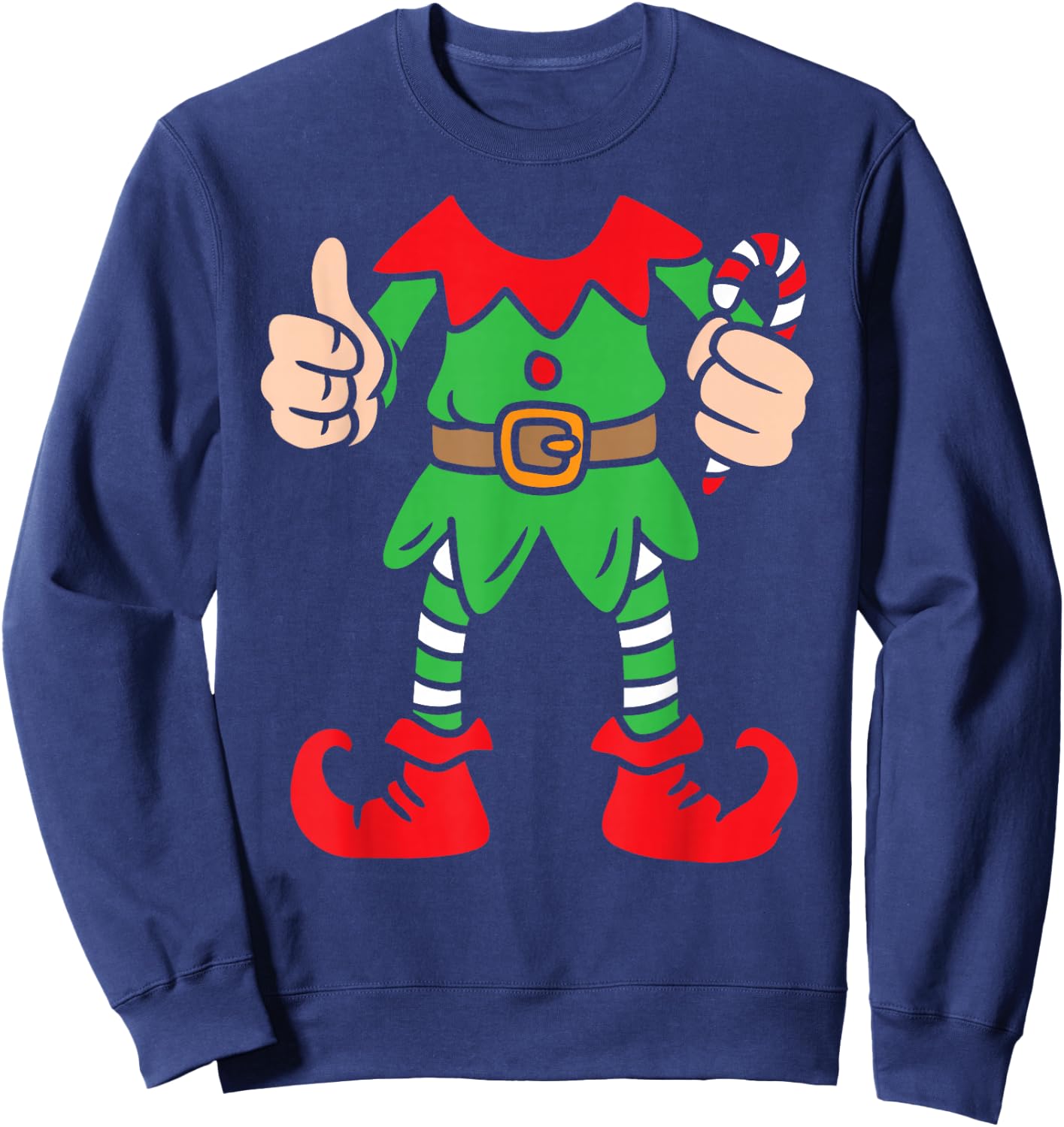 Funny Christmas Elf Outfit Costume Xmas Family Adults Kids Sweatshirt - Sweatshirt | Navy