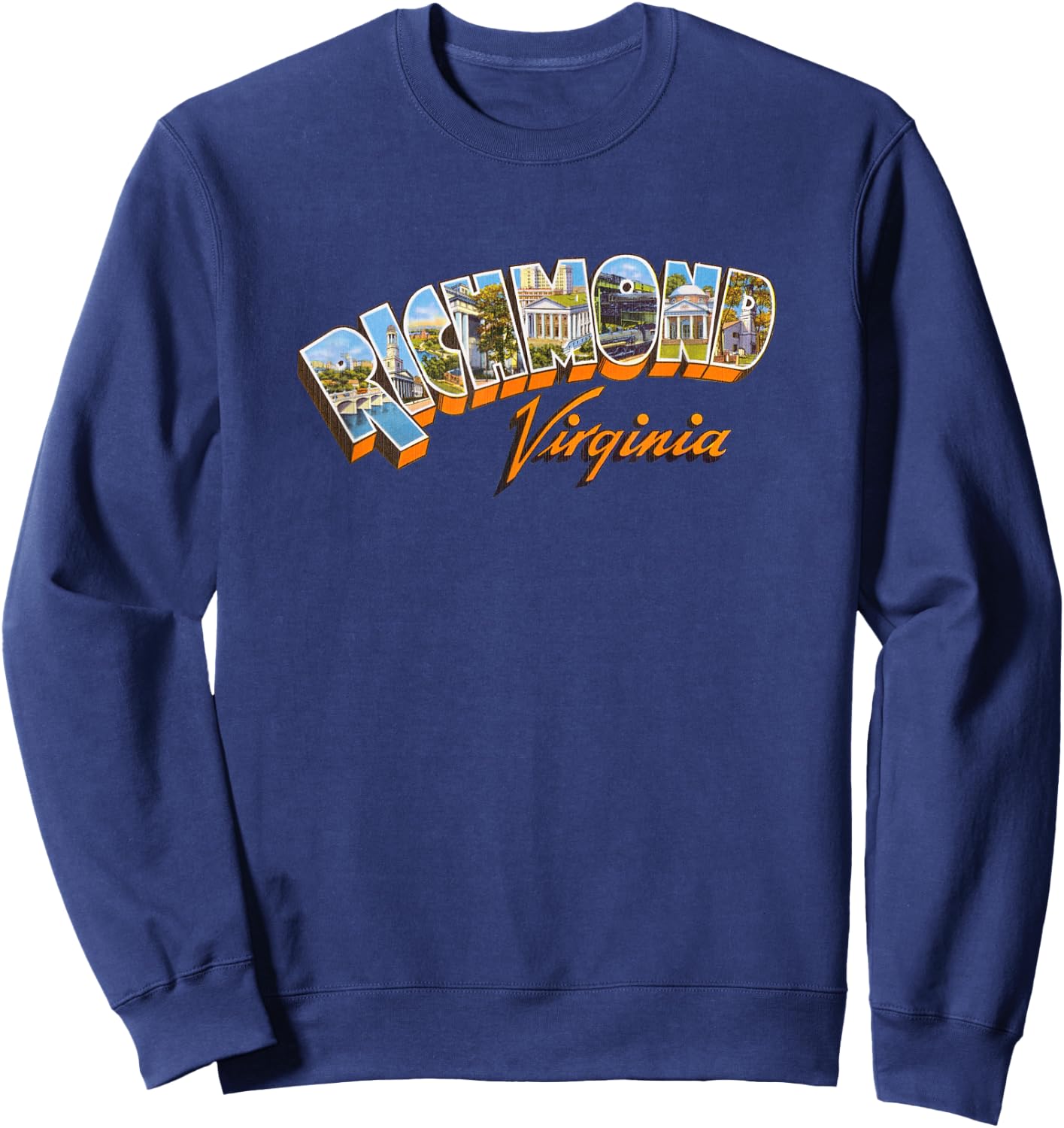 Richmond VA T Shirt Retro Vintage Virginia Souvenir Sweatshirt - Sweatshirt | Navy