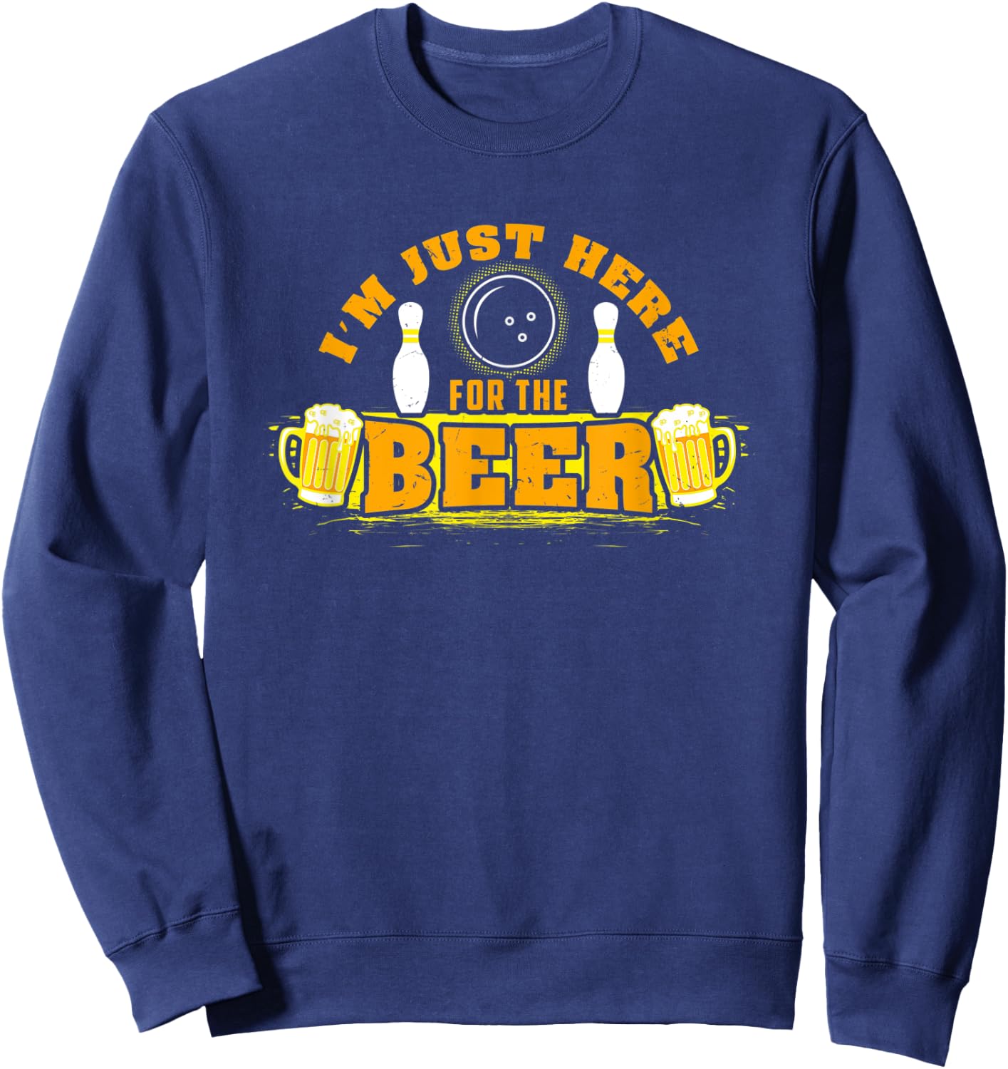 Bowling I'm Just Here For The Beer Sweatshirt - Sweatshirt | Navy
