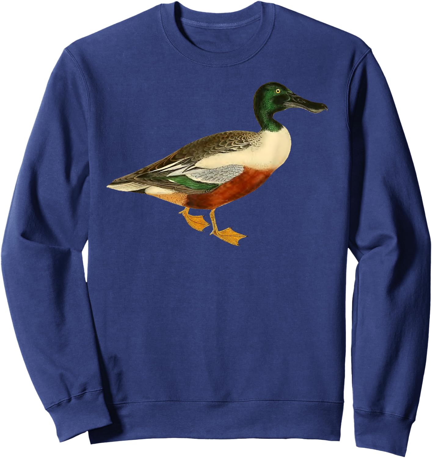 Duck Cute Shoveler Duck Vintage Duck Graphic Sweatshirt - Sweatshirt | Navy