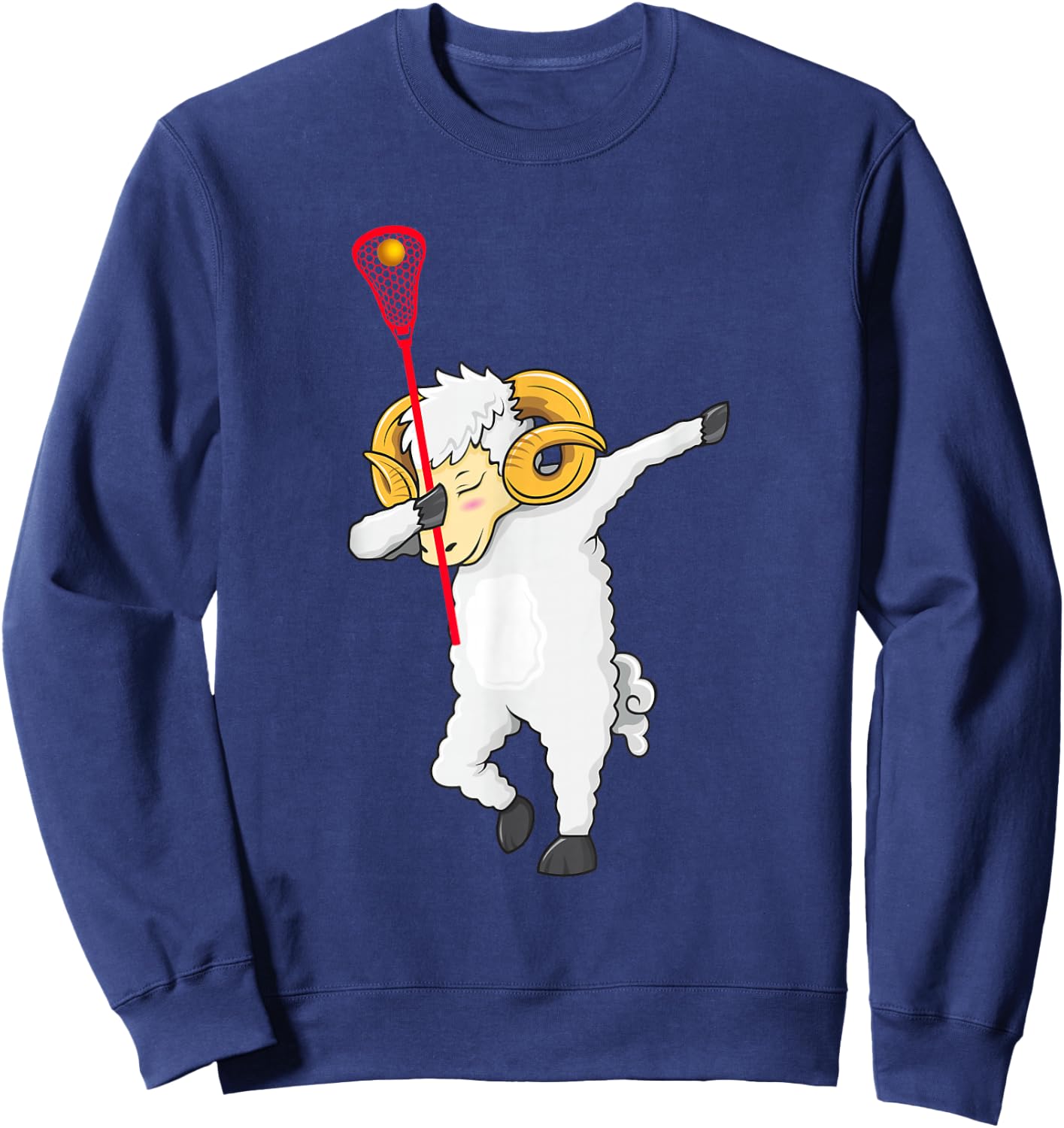 Dabbing Goat Lacrosse Lacrosse Player Goat Dab Gifts Sweatshirt - Sweatshirt | Navy