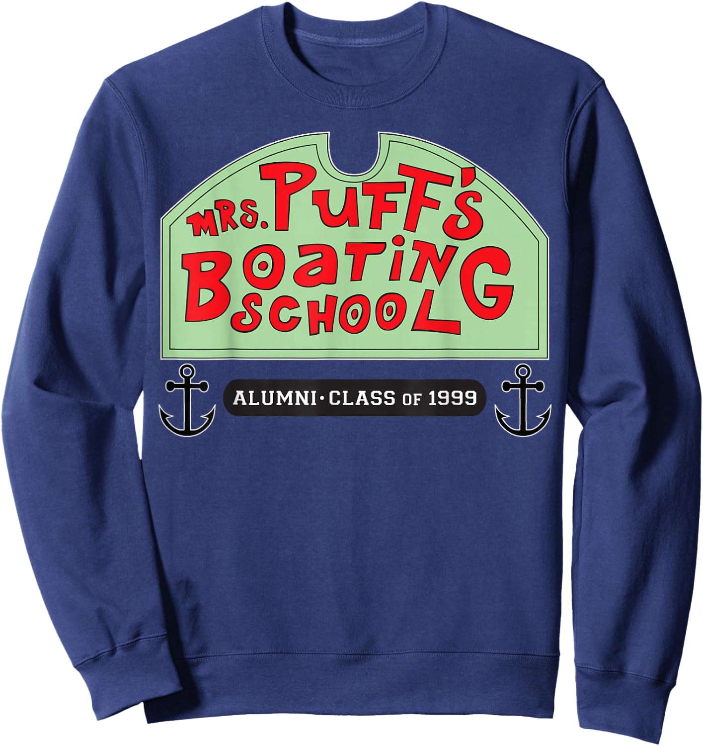 Spongebob Squarepants Mrs Puffs Boating School Sweatshirt - Sweatshirt | Navy