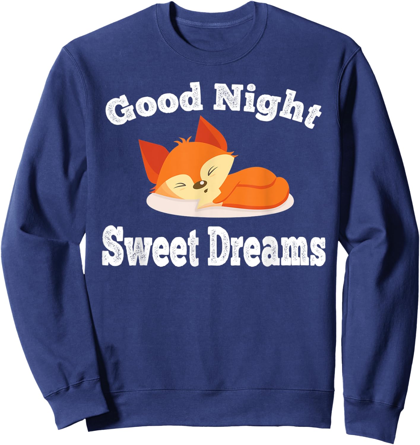 Fox Sleep Shirt Distressed Sleep Pajamas Nightshirt Sweatshirt - Sweatshirt | Navy