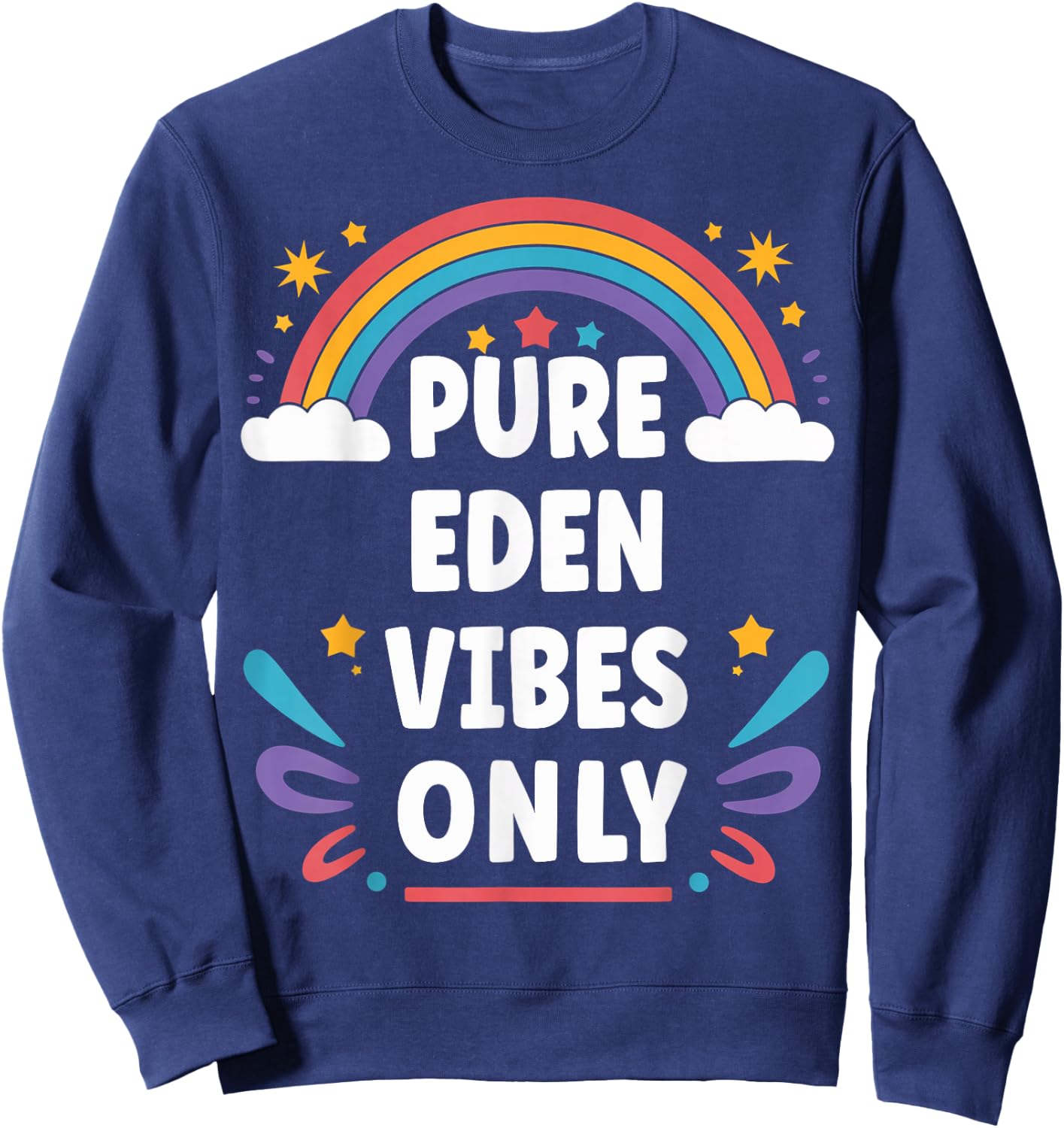 EDEN Vibes Only Cute Retro Girls EDEN Name Sweatshirt - Sweatshirt | Navy
