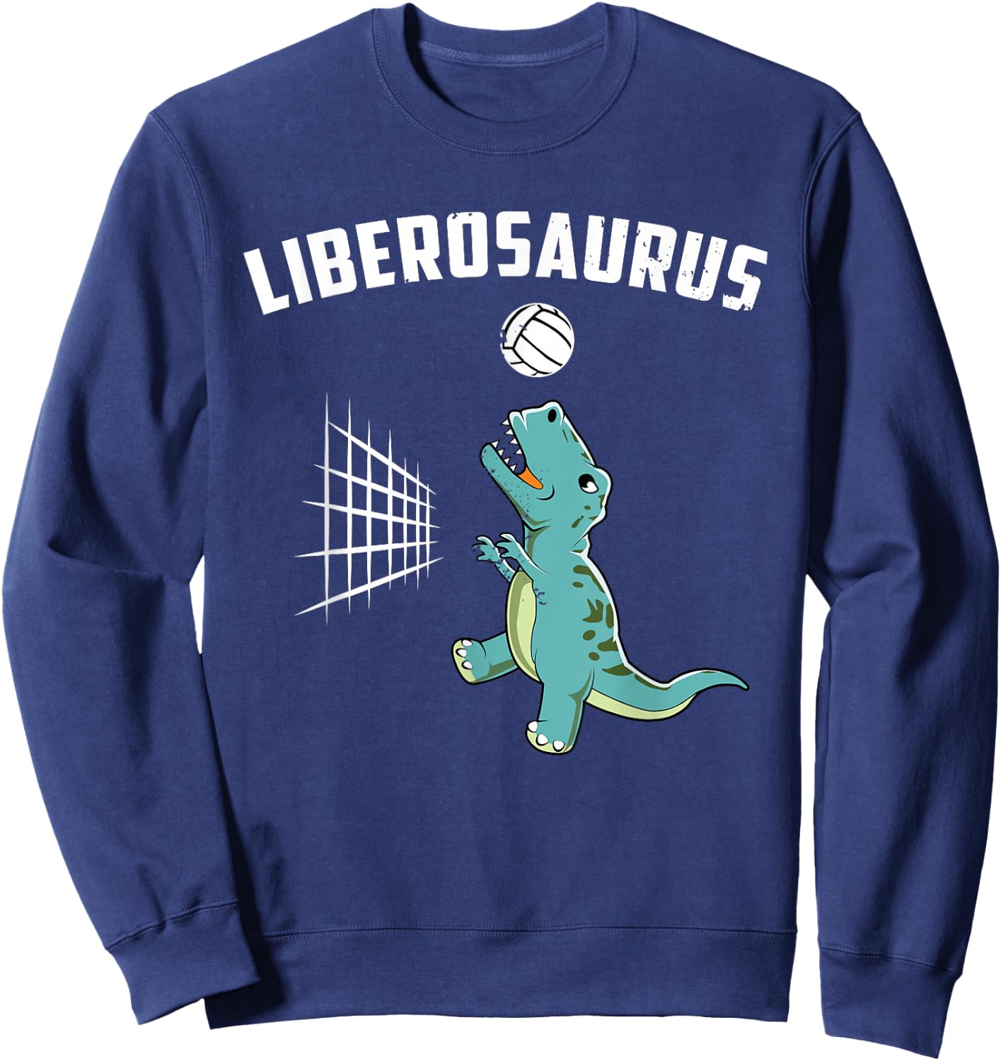 Cute Volleyball Team Player Libero T-Rex Dinosaur Girls Gift Sweatshirt - Sweatshirt | Navy