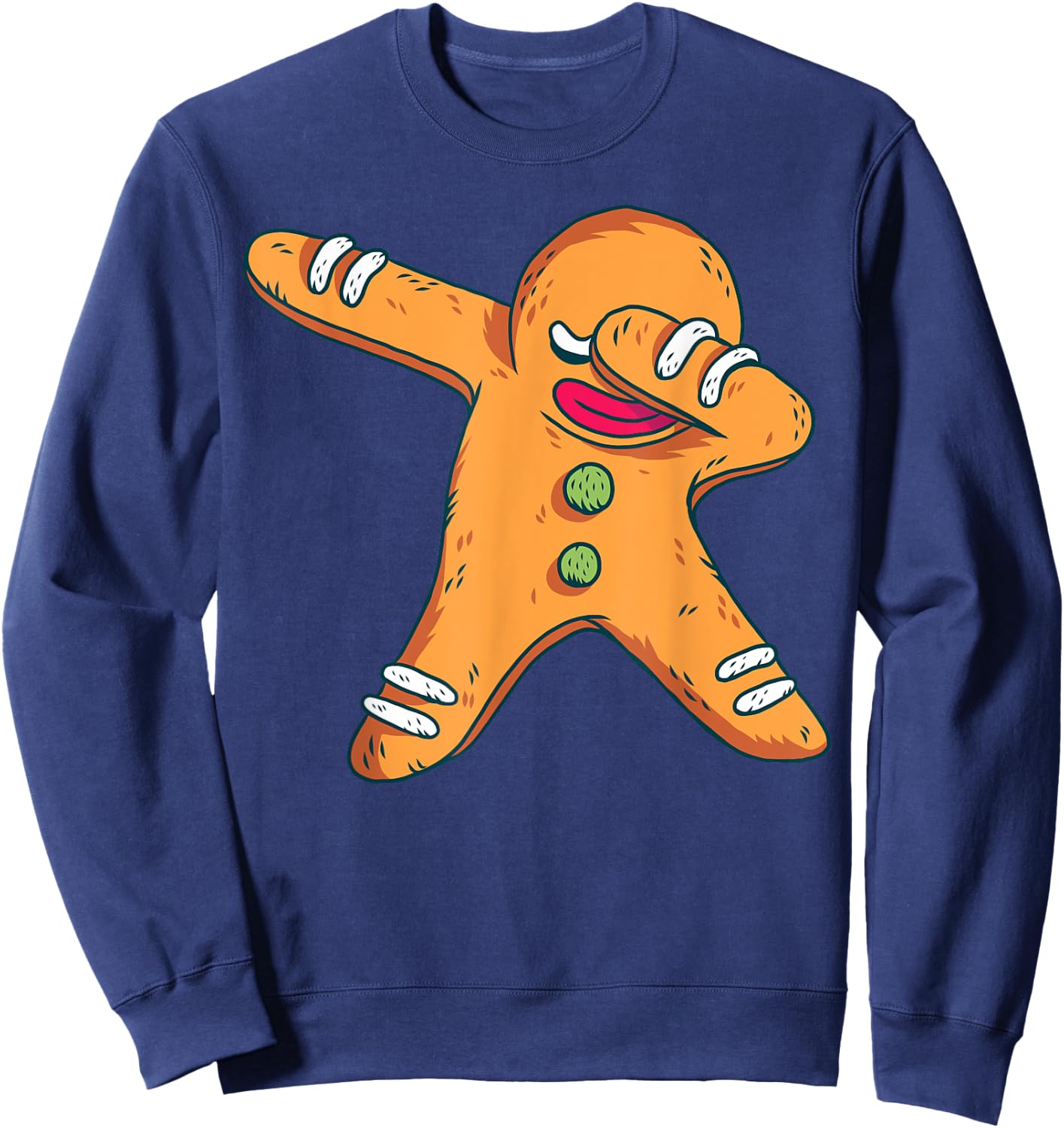 Christmas Pajama Cookie Dabbing Shirt Funny Family Pajamas Sweatshirt - Sweatshirt | Navy