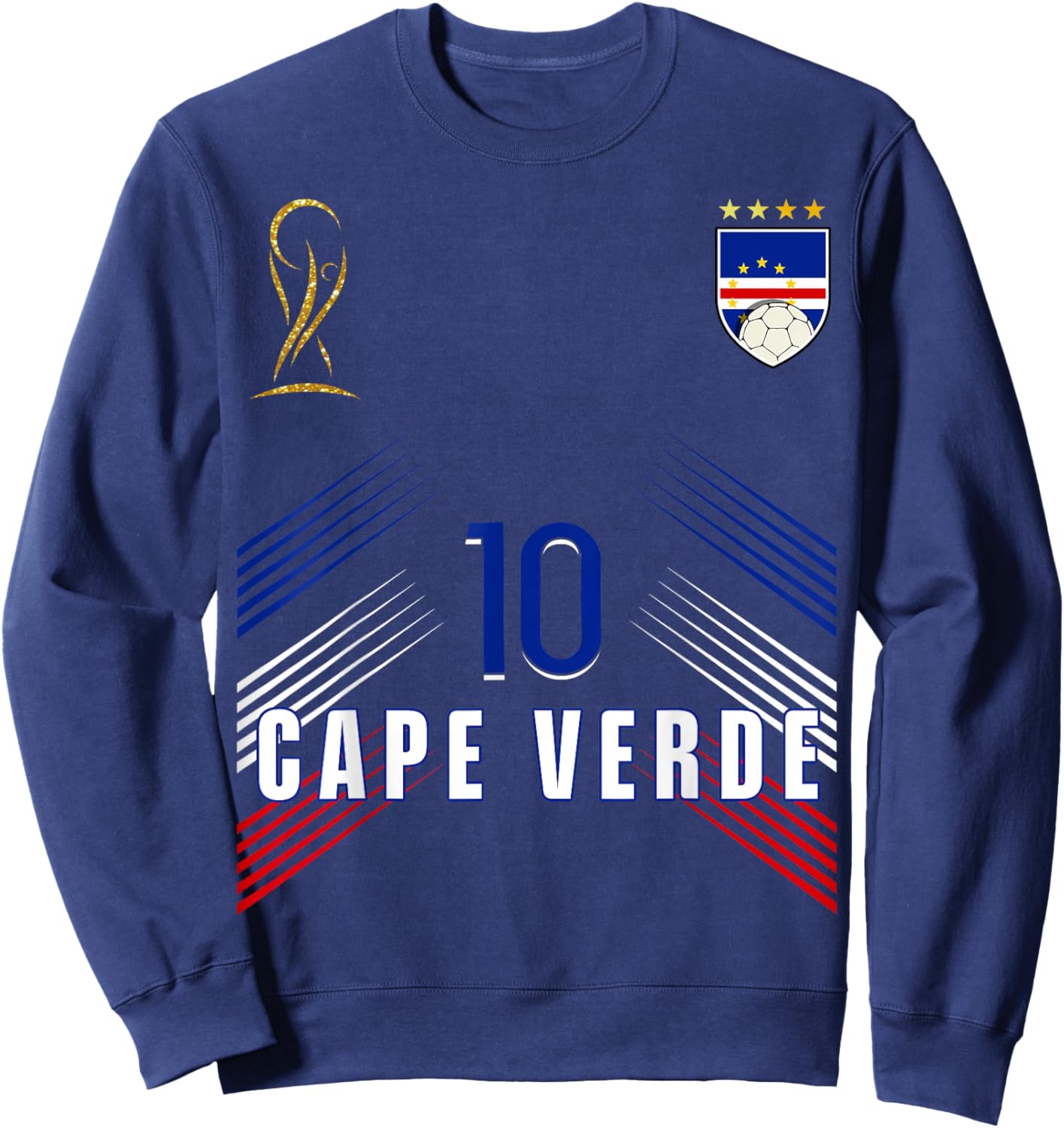Retro Cape Verde Flag Cape Verdean Pride Lovers Sweatshirt - Sweatshirt | Navy