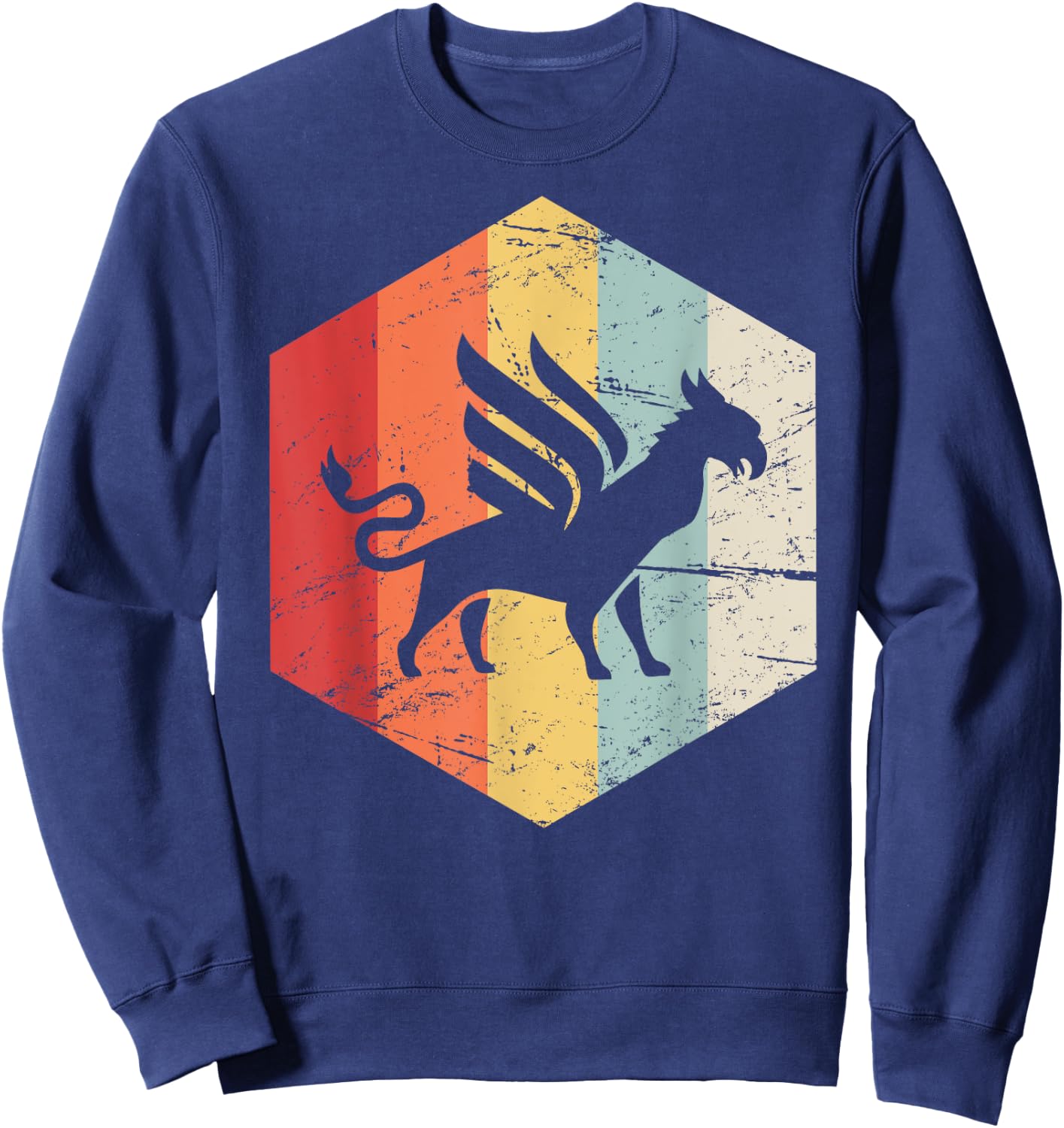 Vintage Retro Beast Griffin Sweatshirt - Sweatshirt | Navy