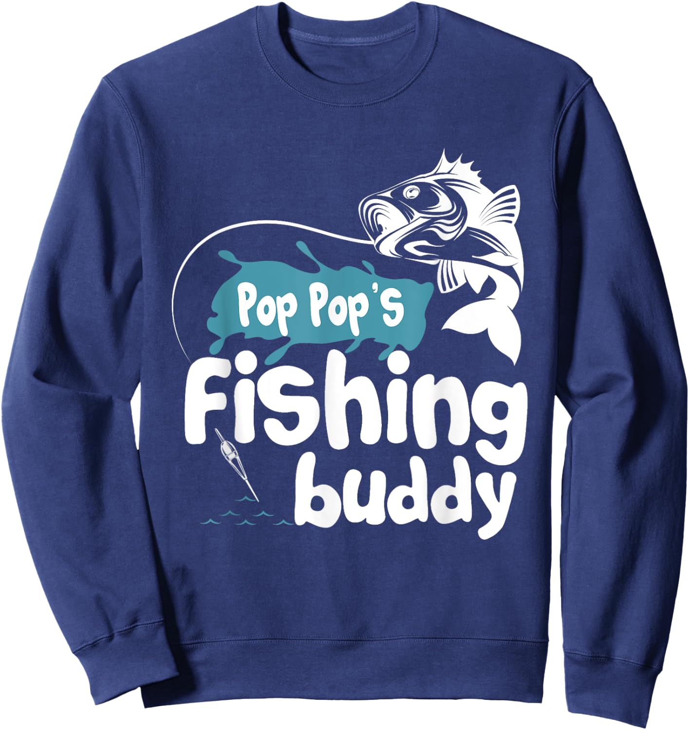 Pop Pop's Fishing Buddy Sweatshirt - Sweatshirt | Navy