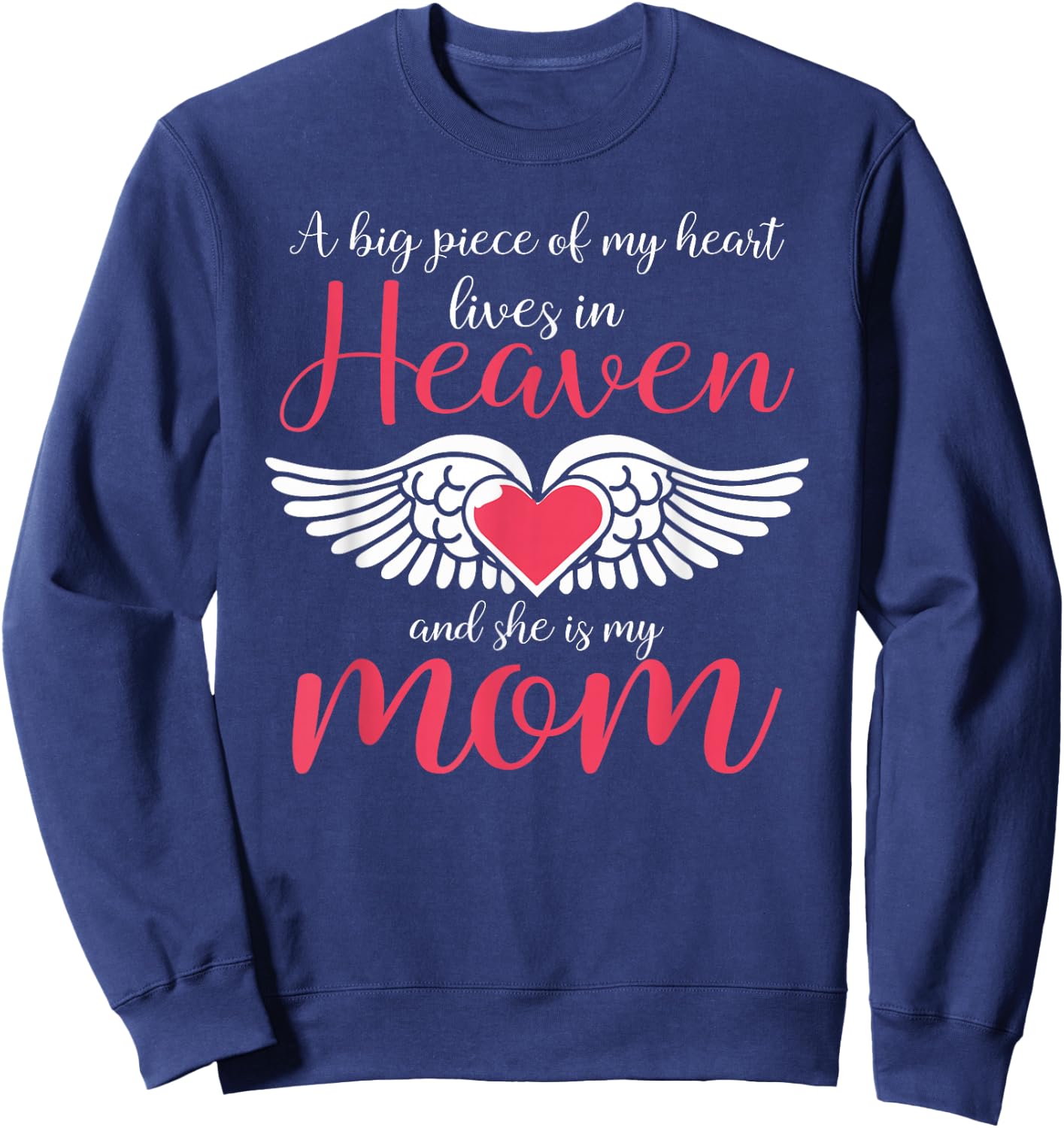 A Big Piece Of My Heart Lives In Heaven She's My Mom Sweatshirt - Sweatshirt | Navy