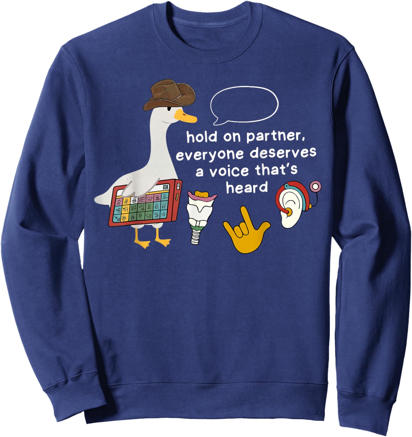 Cowboy Silly Goose SLP Western Speech Language Pathologist Sweatshirt - Sweatshirt | Navy