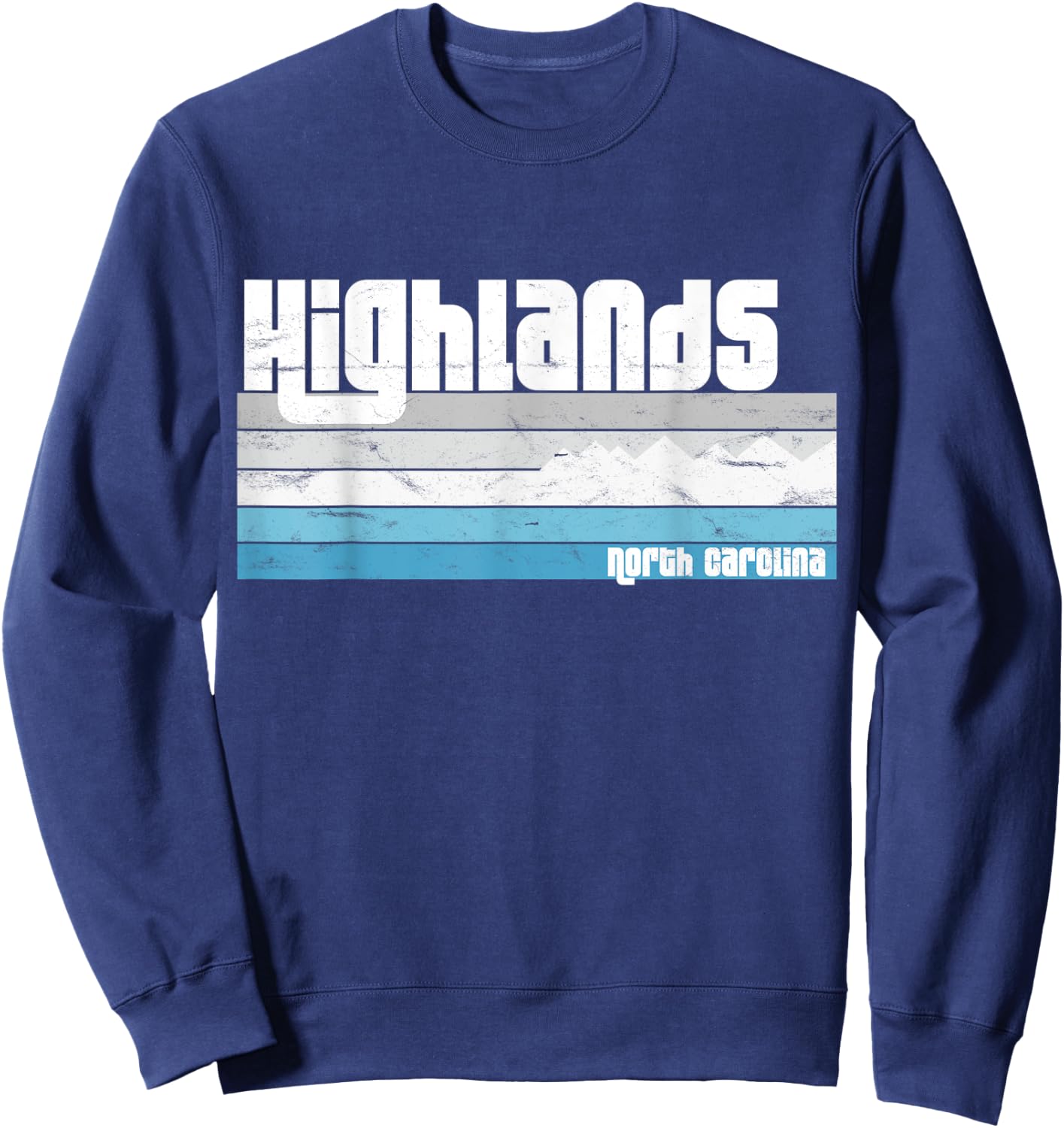 Highlands North Carolina NC Blue Ridge Mountains Winter Sweatshirt - Sweatshirt | Navy