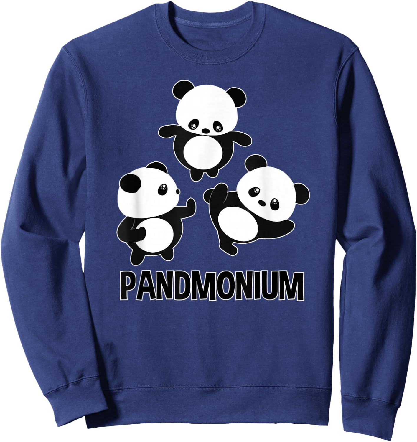 Pandamonium - Funny Panda Bear Pun Sweatshirt - Sweatshirt | Navy