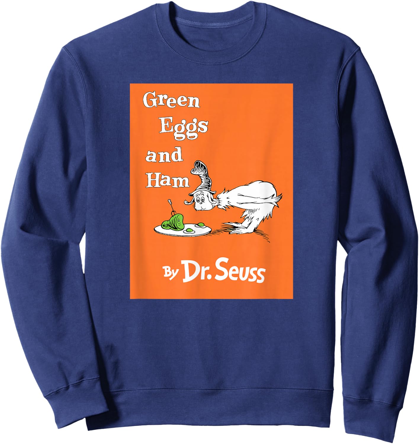 Dr. Seuss Green Eggs and Ham Book Cover Sweatshirt - Sweatshirt | Navy